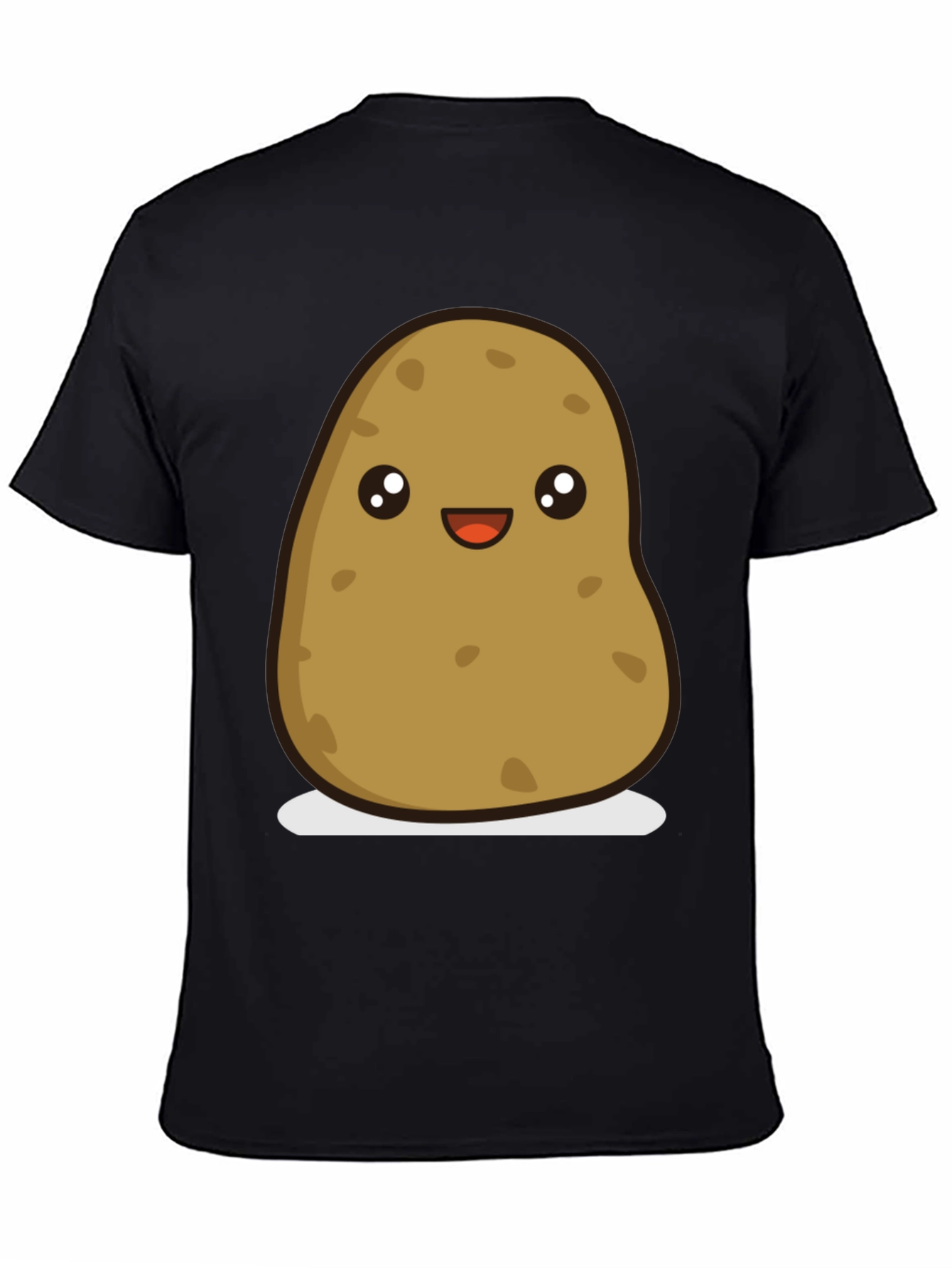 Cute Potato Graphic Tee - Unisex Black T-Shirt