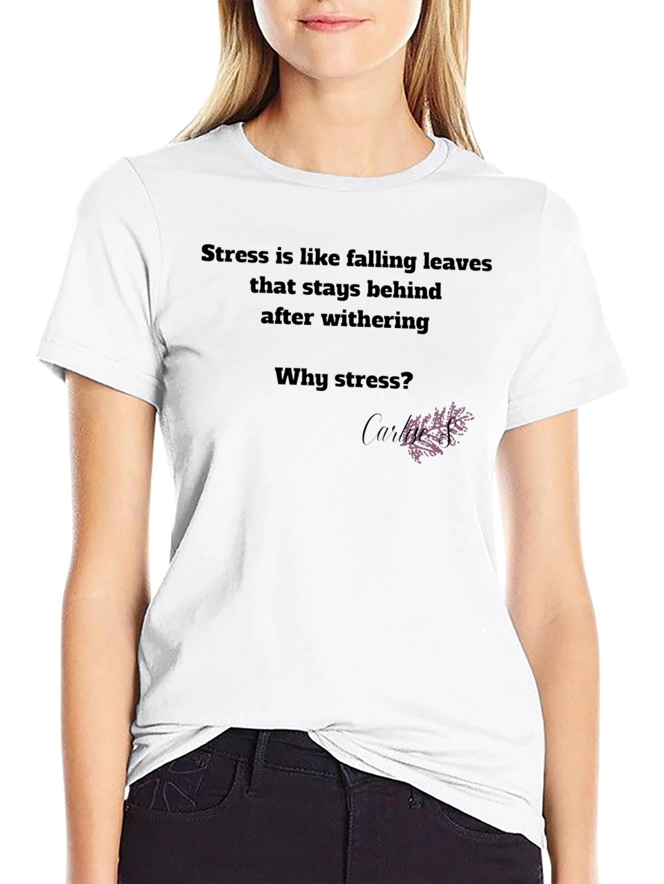 Stress Leaves Graphic Tee - Relaxed Fit T-Shirt