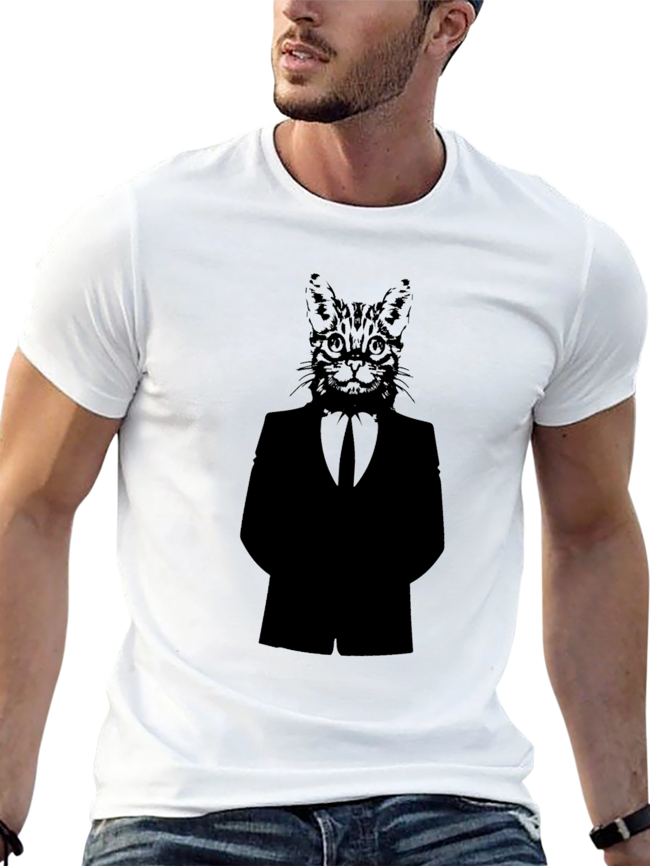 Cat Suit Graphic Tee - Premium Cotton Comfort