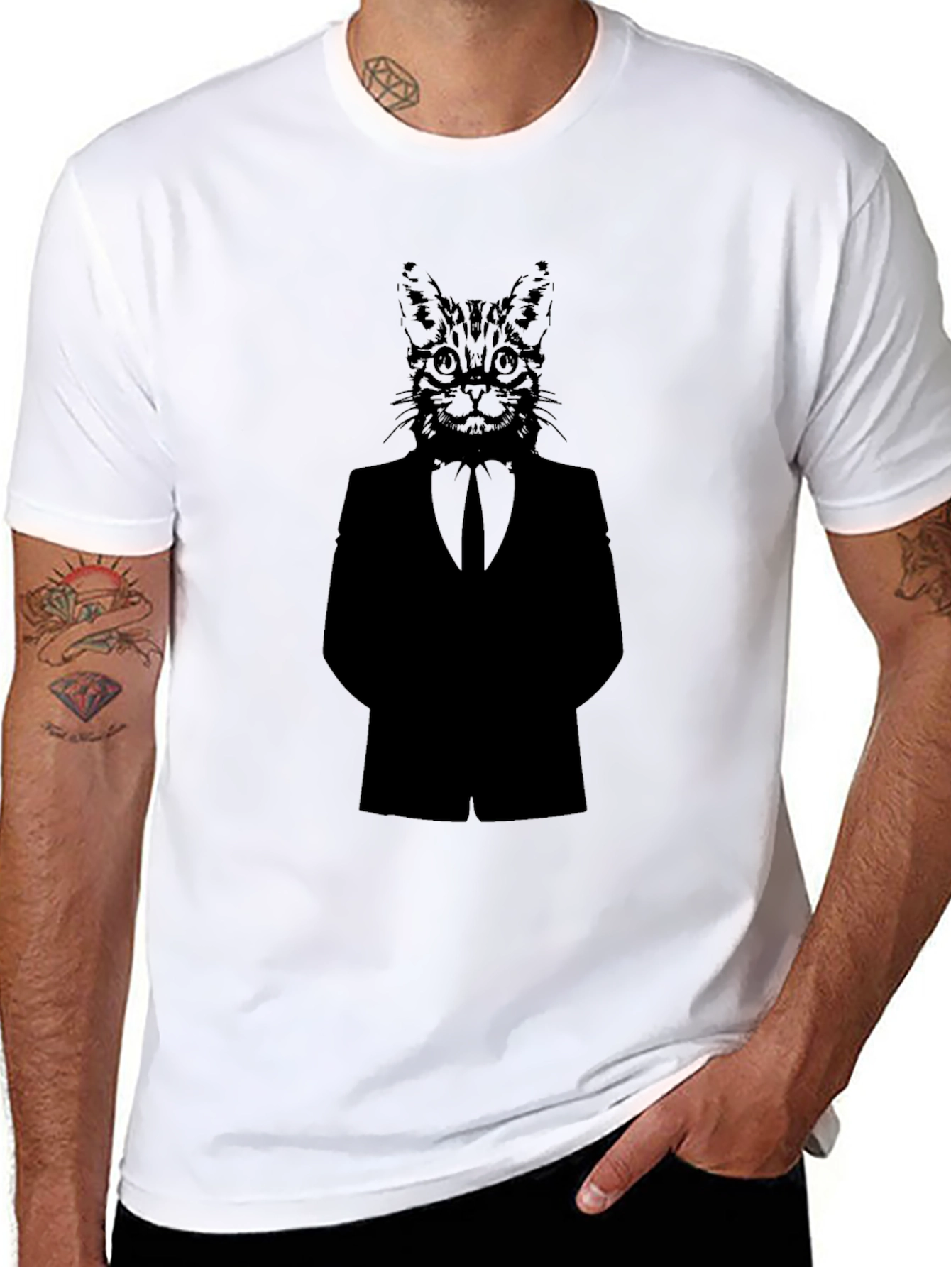 Cat Suit Graphic Tee - Premium Cotton Comfort