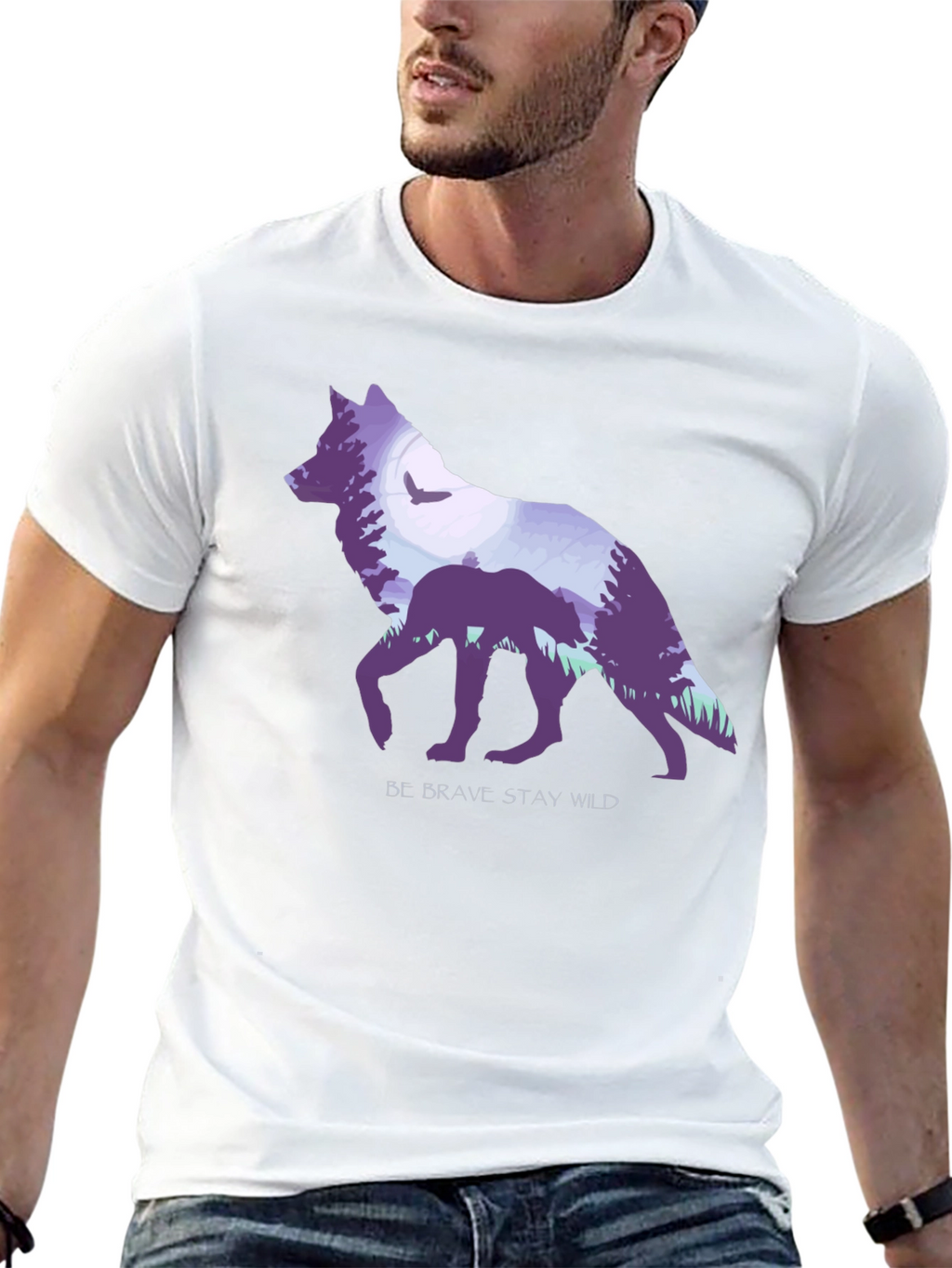 Be Brave Wolf Graphic T-Shirt