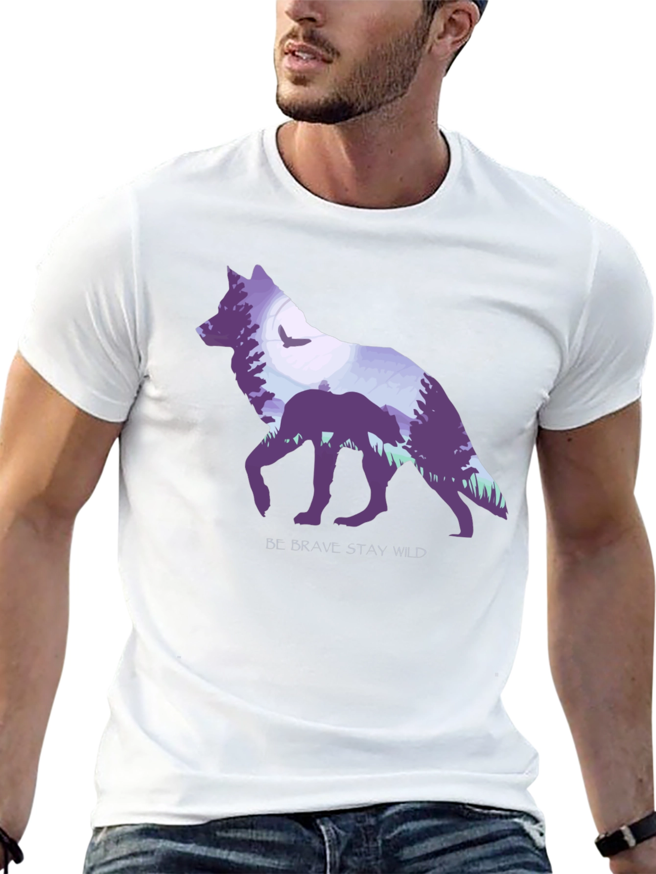Be Brave Wolf Graphic T-Shirt