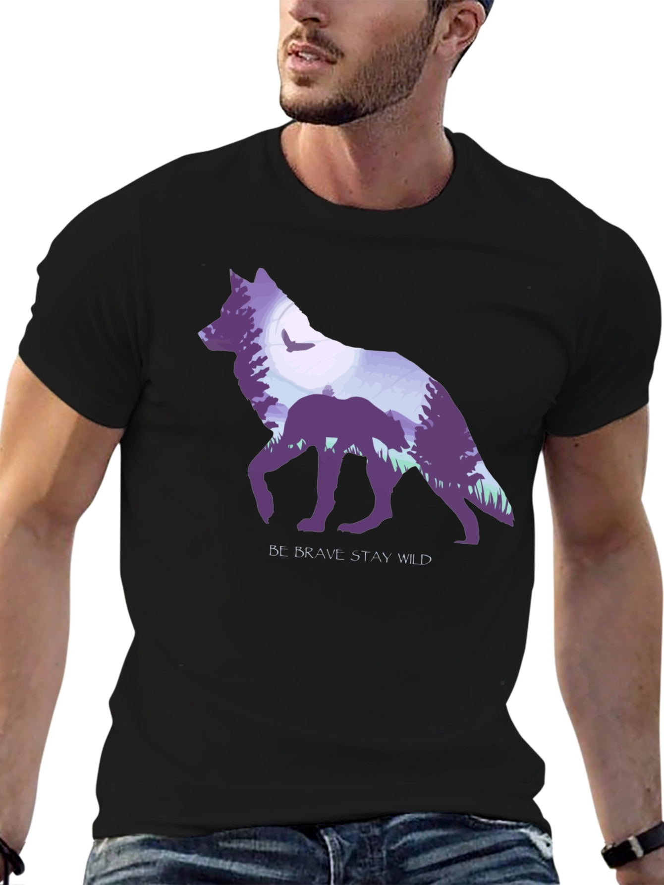 Be Brave Wolf Graphic T-Shirt
