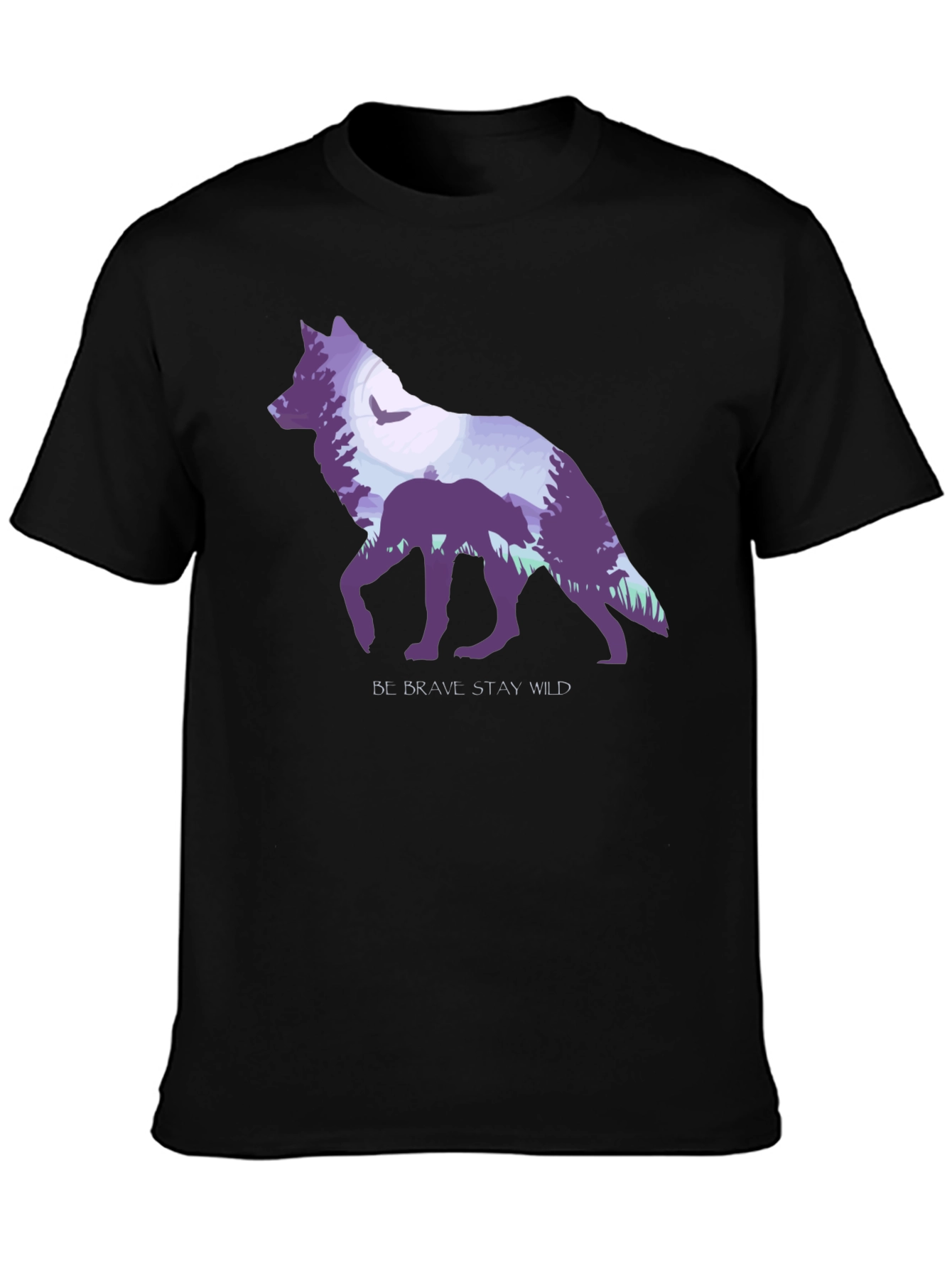 Be Brave Wolf Graphic T-Shirt