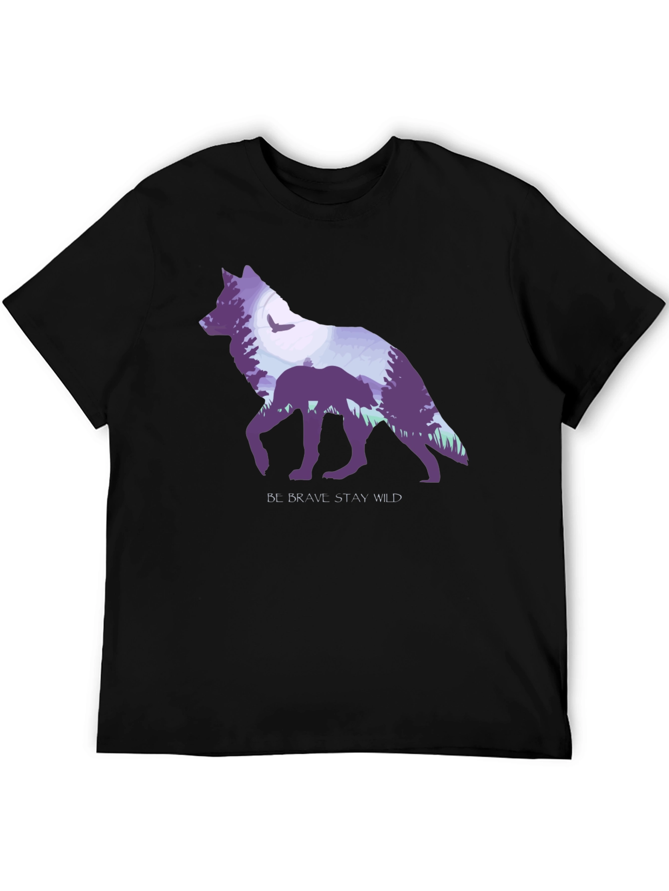 Be Brave Wolf Graphic T-Shirt