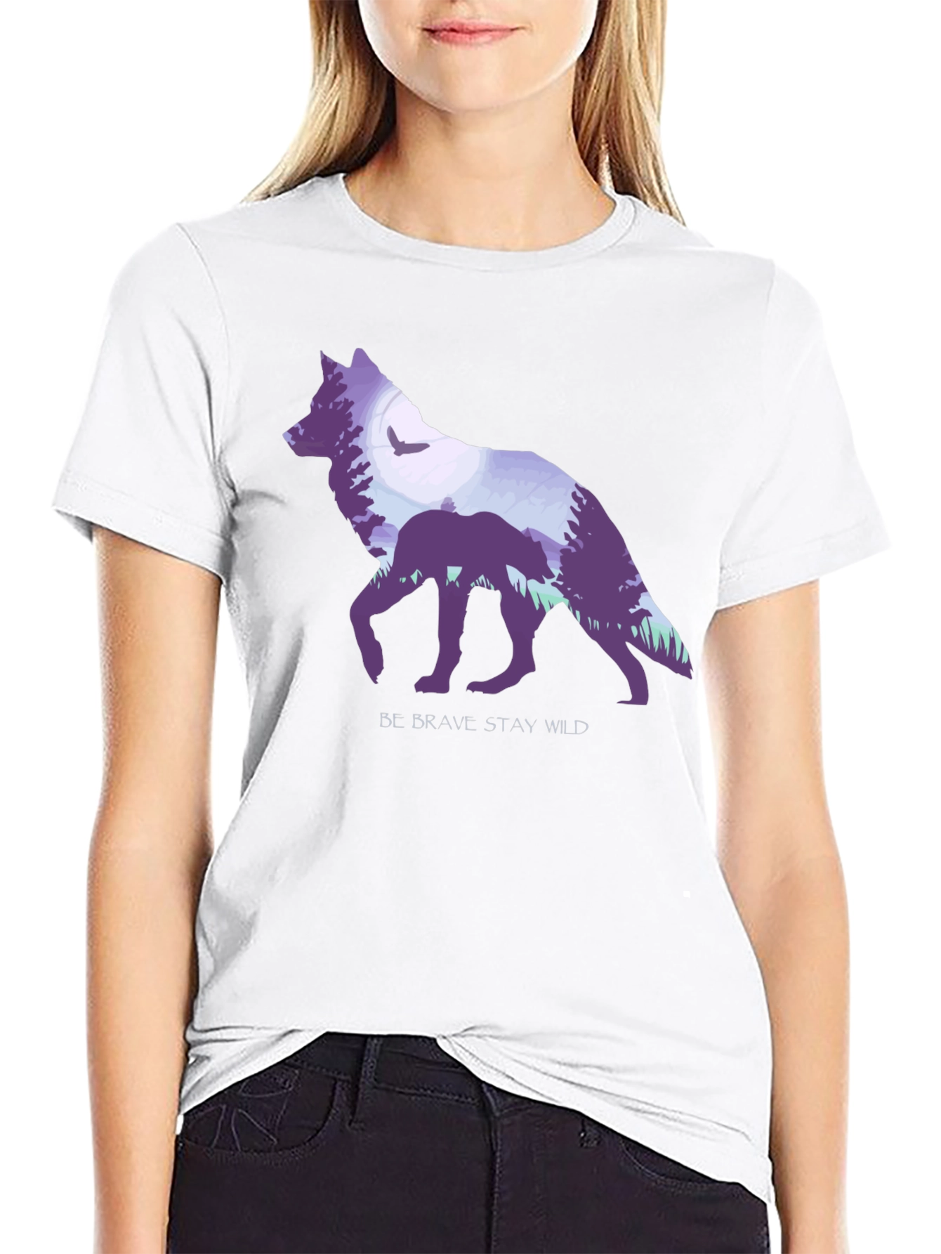 Be Brave Wolf Graphic T-Shirt