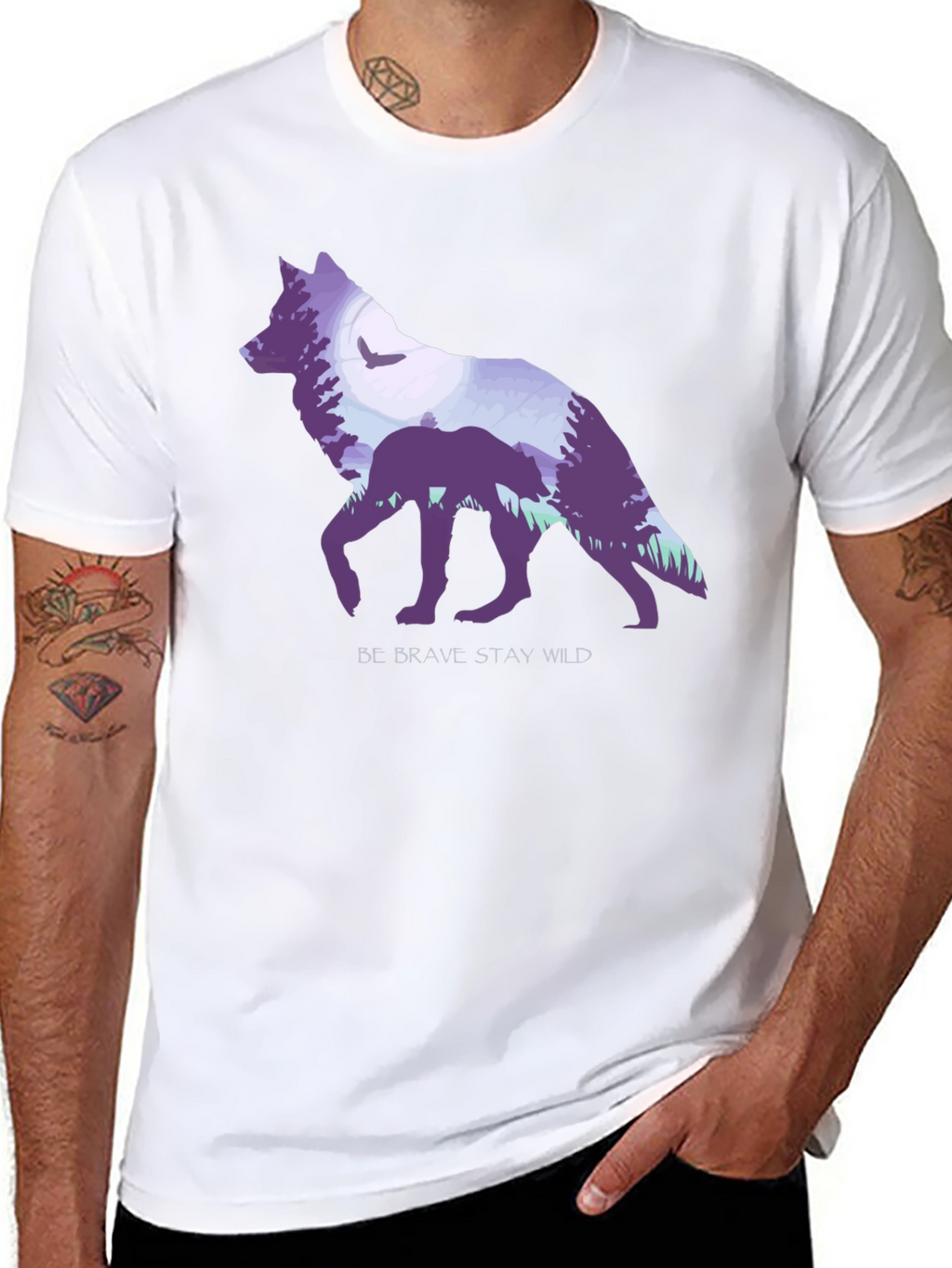 Be Brave Wolf Graphic T-Shirt