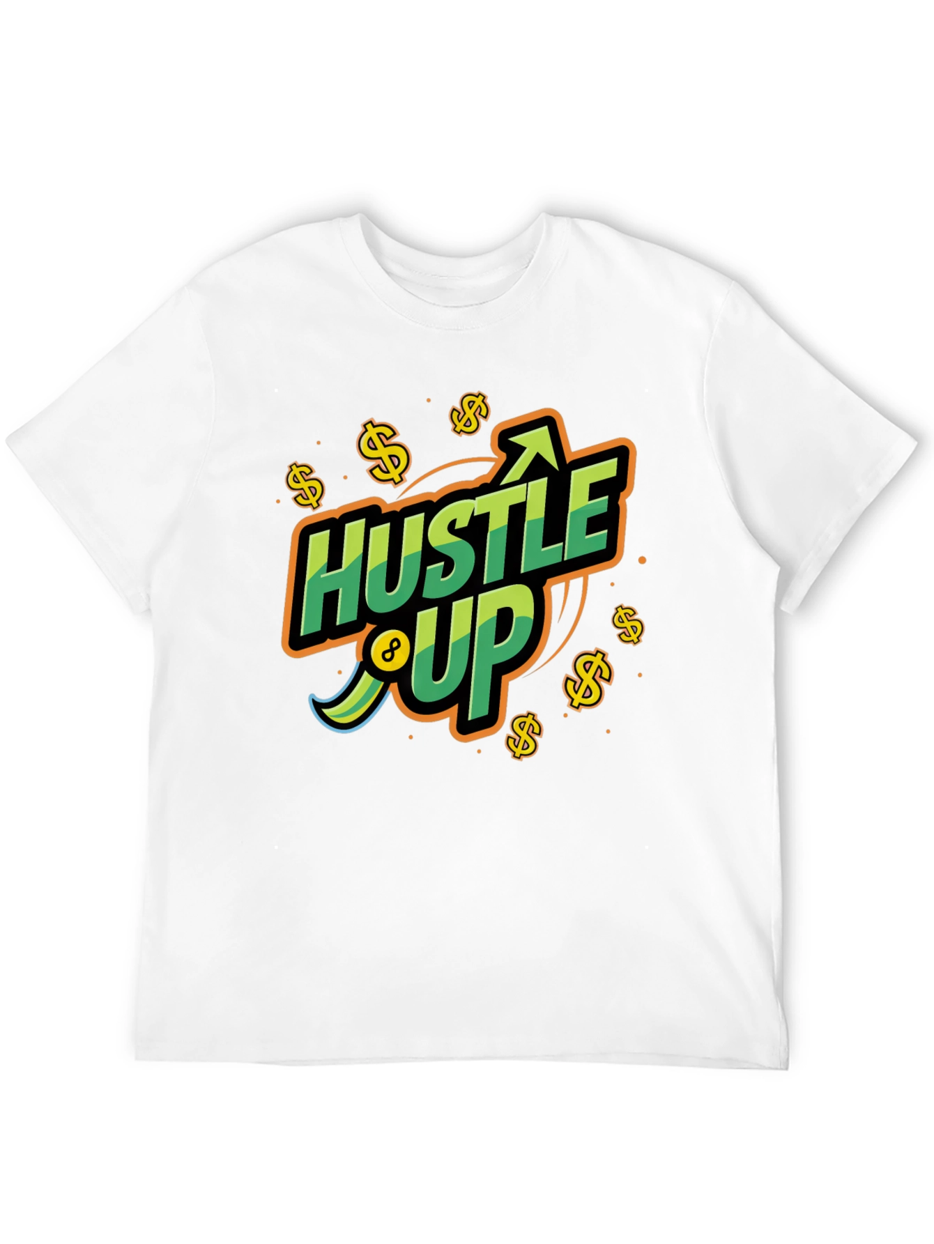 Hustle Up Graphic Tee - Black Cotton Blend