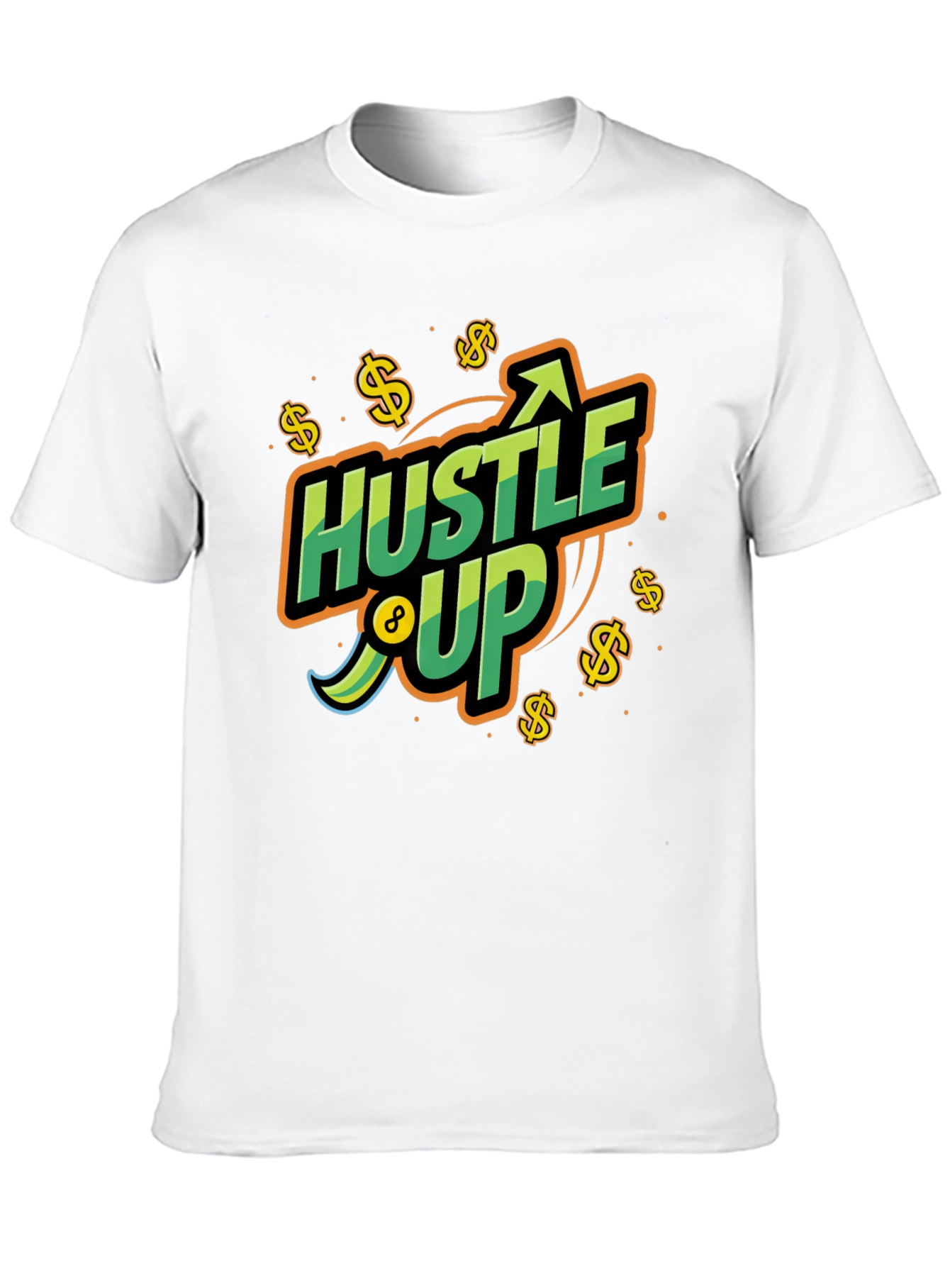 Hustle Up Graphic Tee - Black Cotton Blend