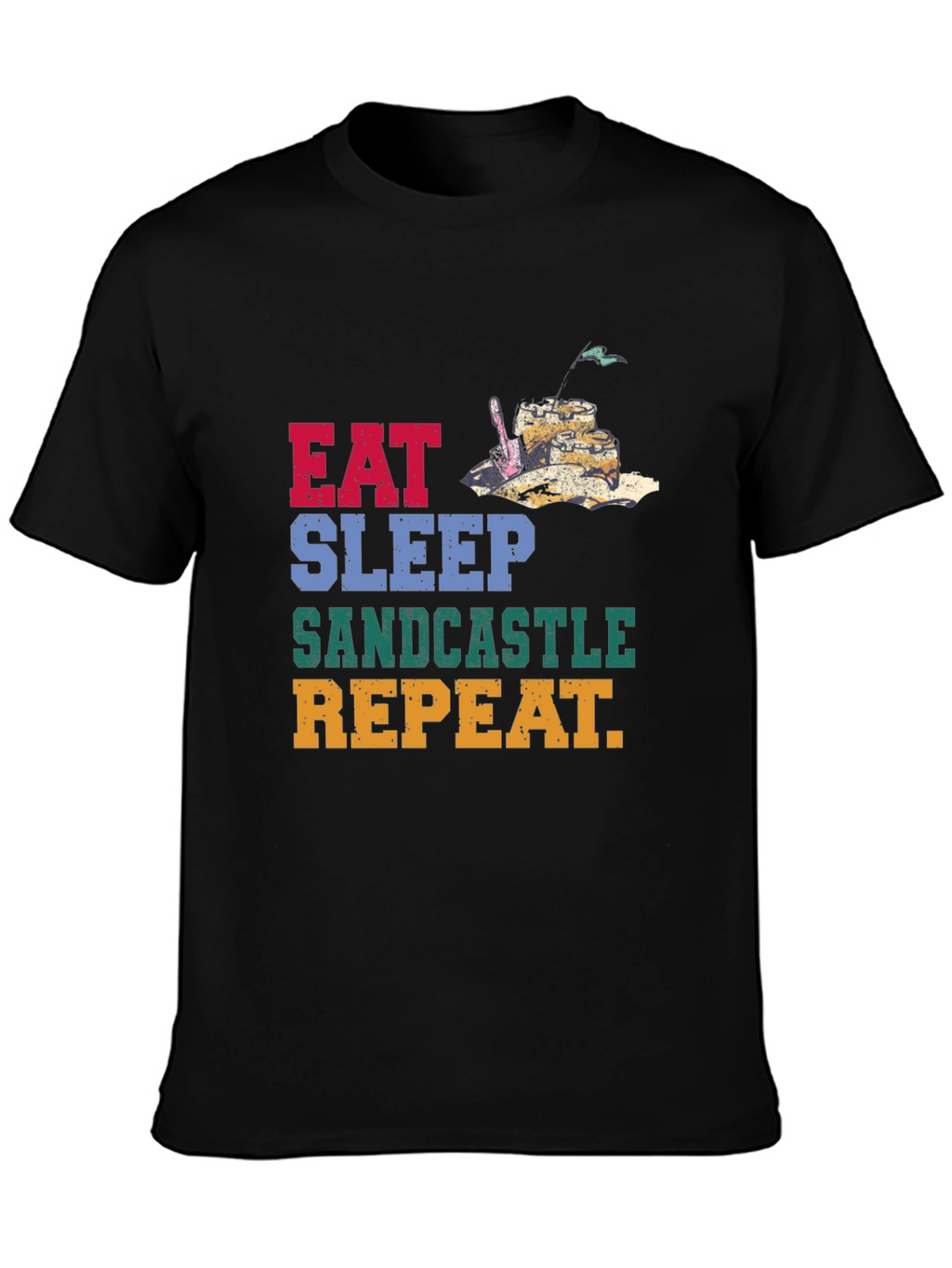 Eat Sleep Sandcastle Repeat Graphic Tee