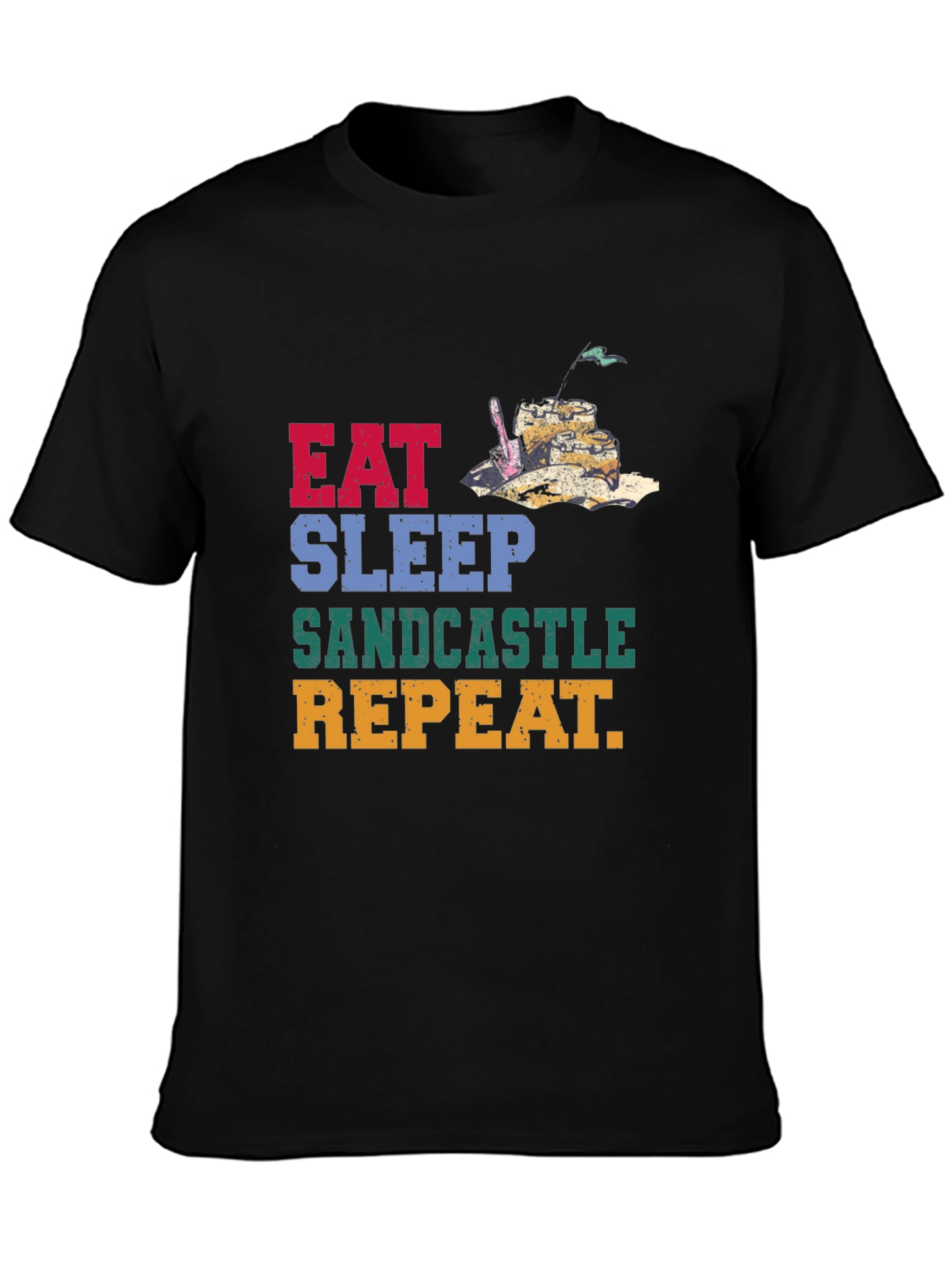 Eat Sleep Sandcastle Repeat Graphic Tee