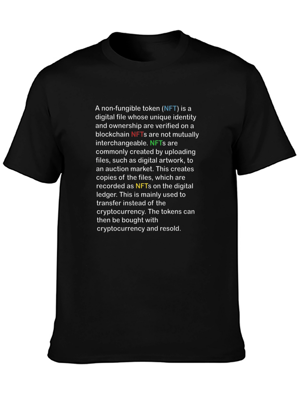 NFT Definition Graphic Tee - Crypto Art T-Shirt
