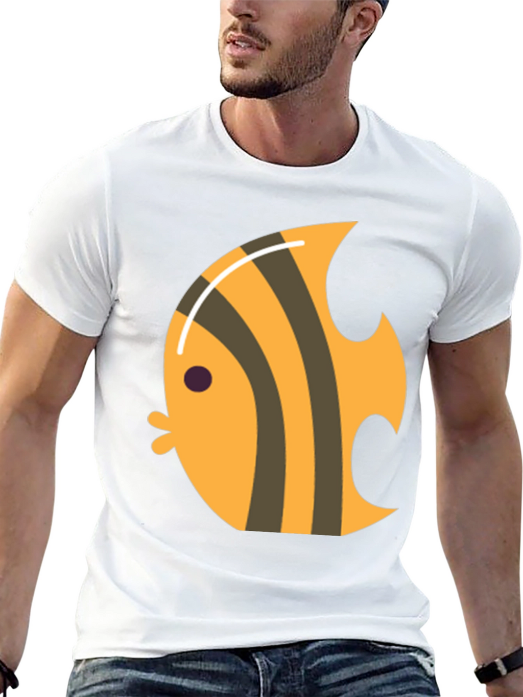 Angelfish Graphic Tee - Black Cotton T-Shirt