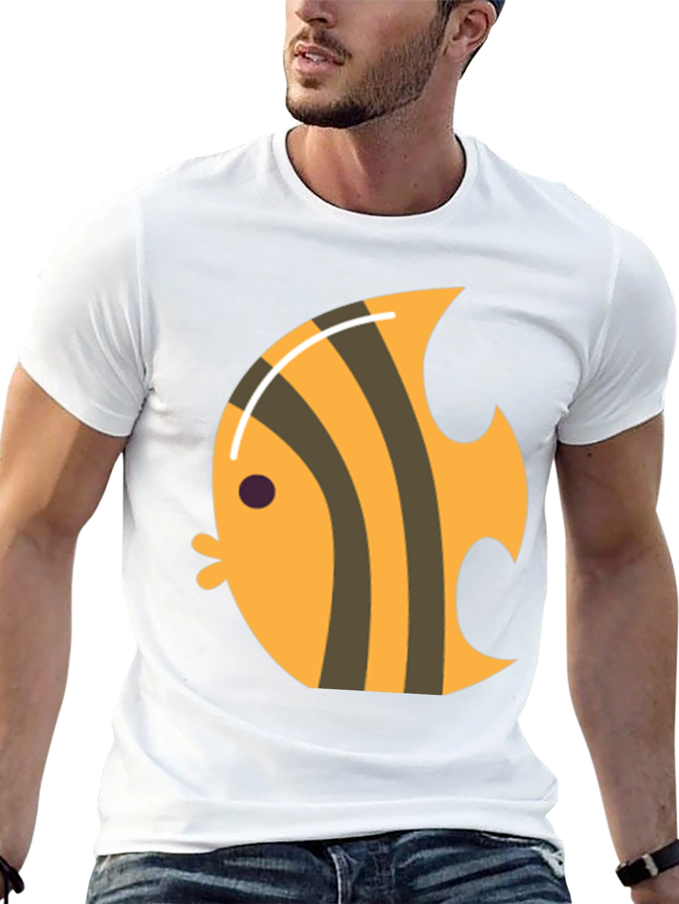 Angelfish Graphic Tee - Black Cotton T-Shirt
