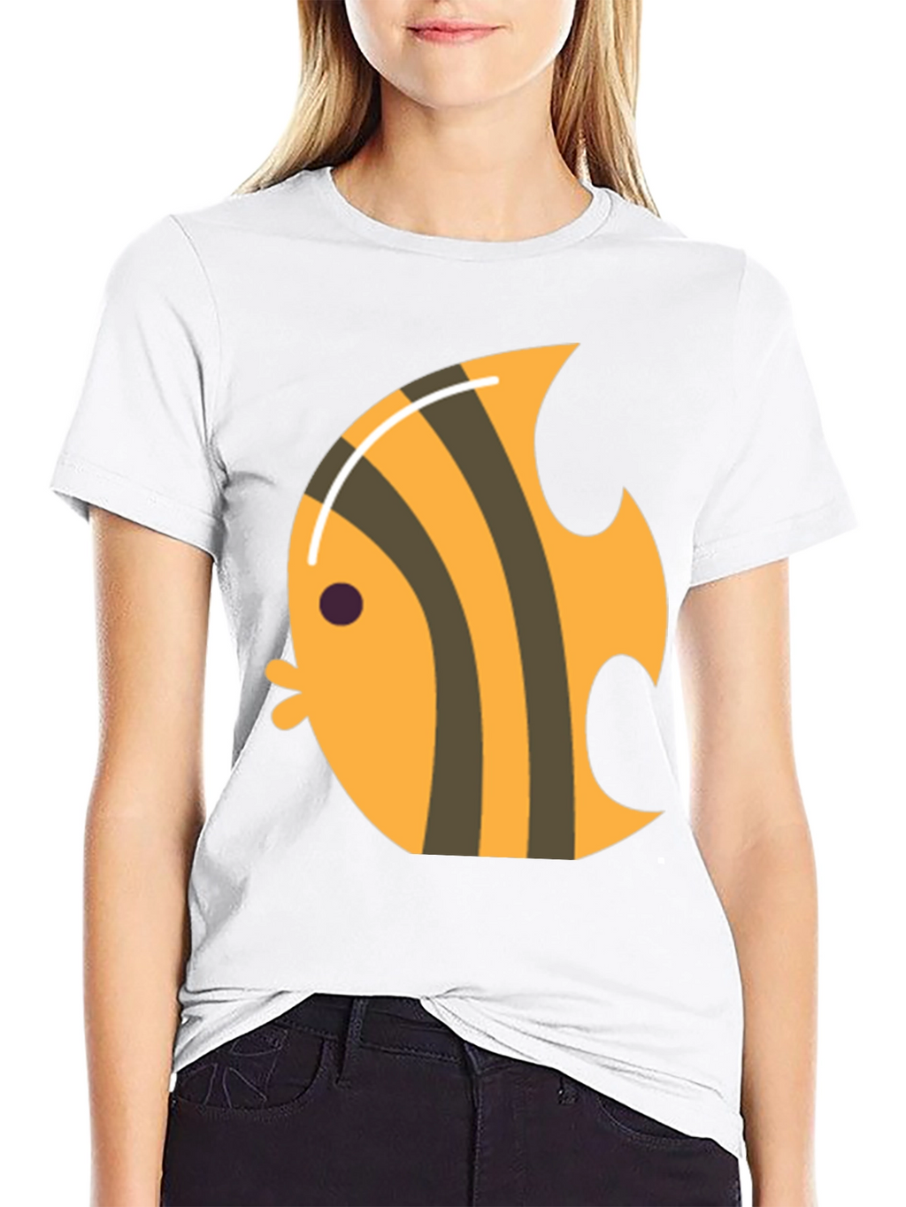 Angelfish Graphic Tee - Black Cotton T-Shirt