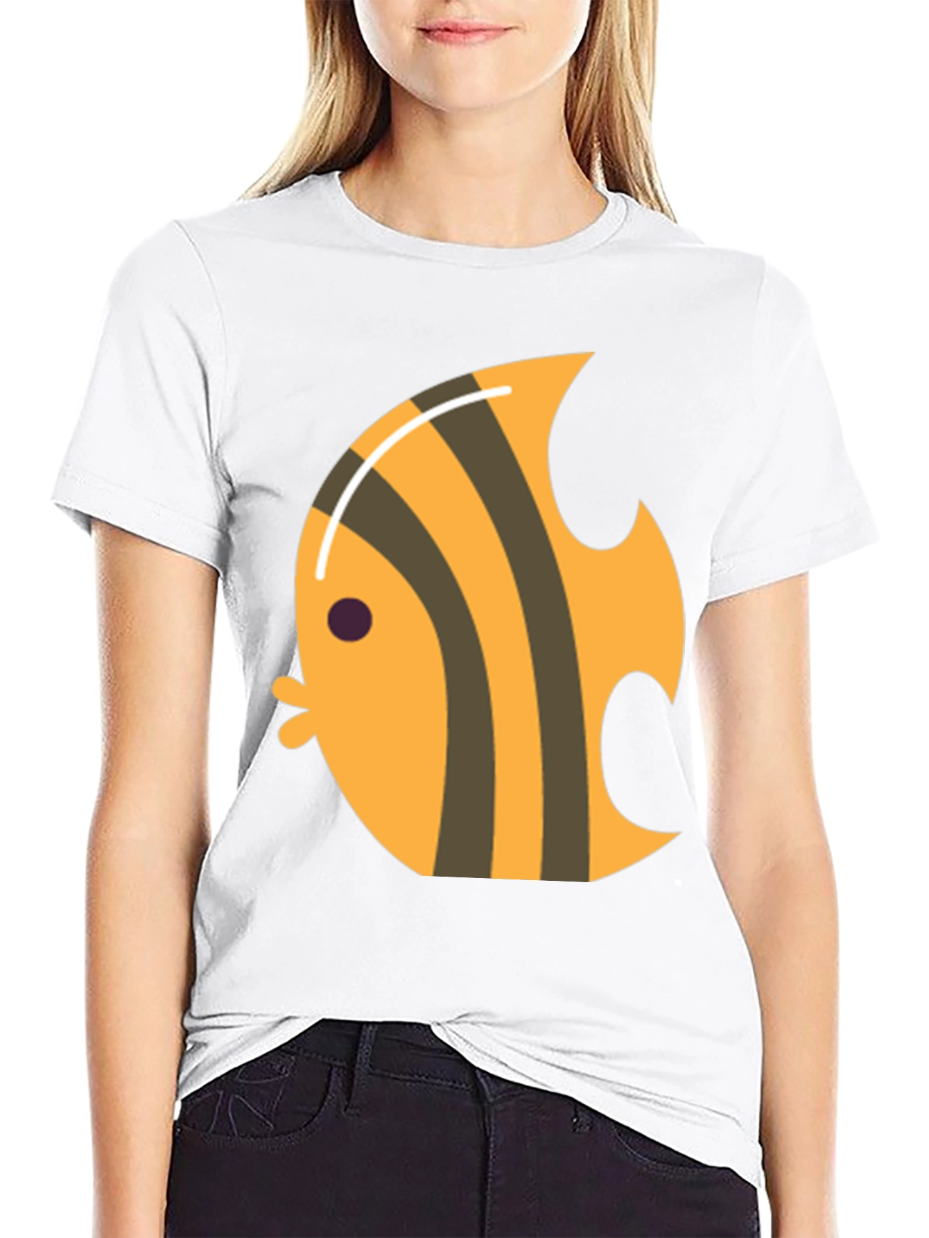 Angelfish Graphic Tee - Black Cotton T-Shirt