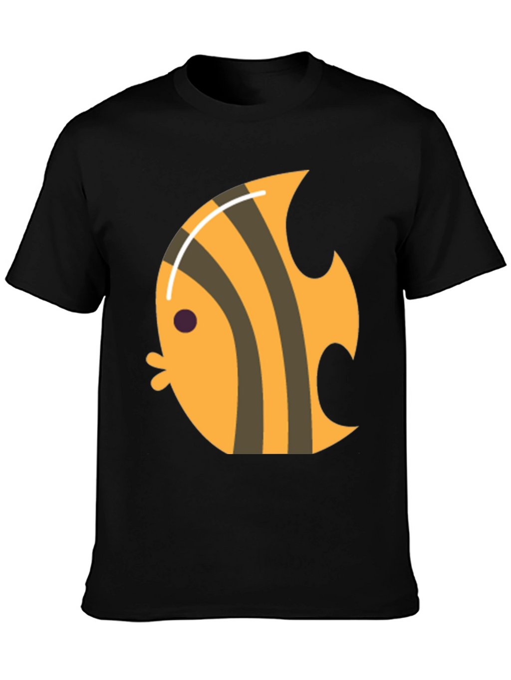 Angelfish Graphic Tee - Black Cotton T-Shirt
