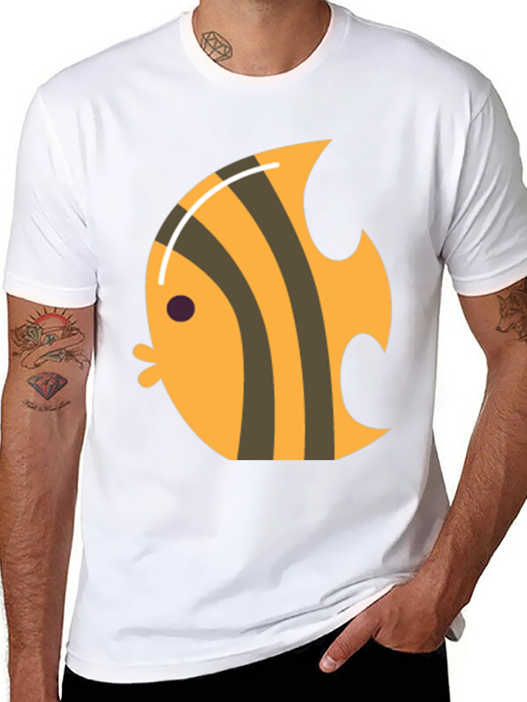 Angelfish Graphic Tee - Black Cotton T-Shirt