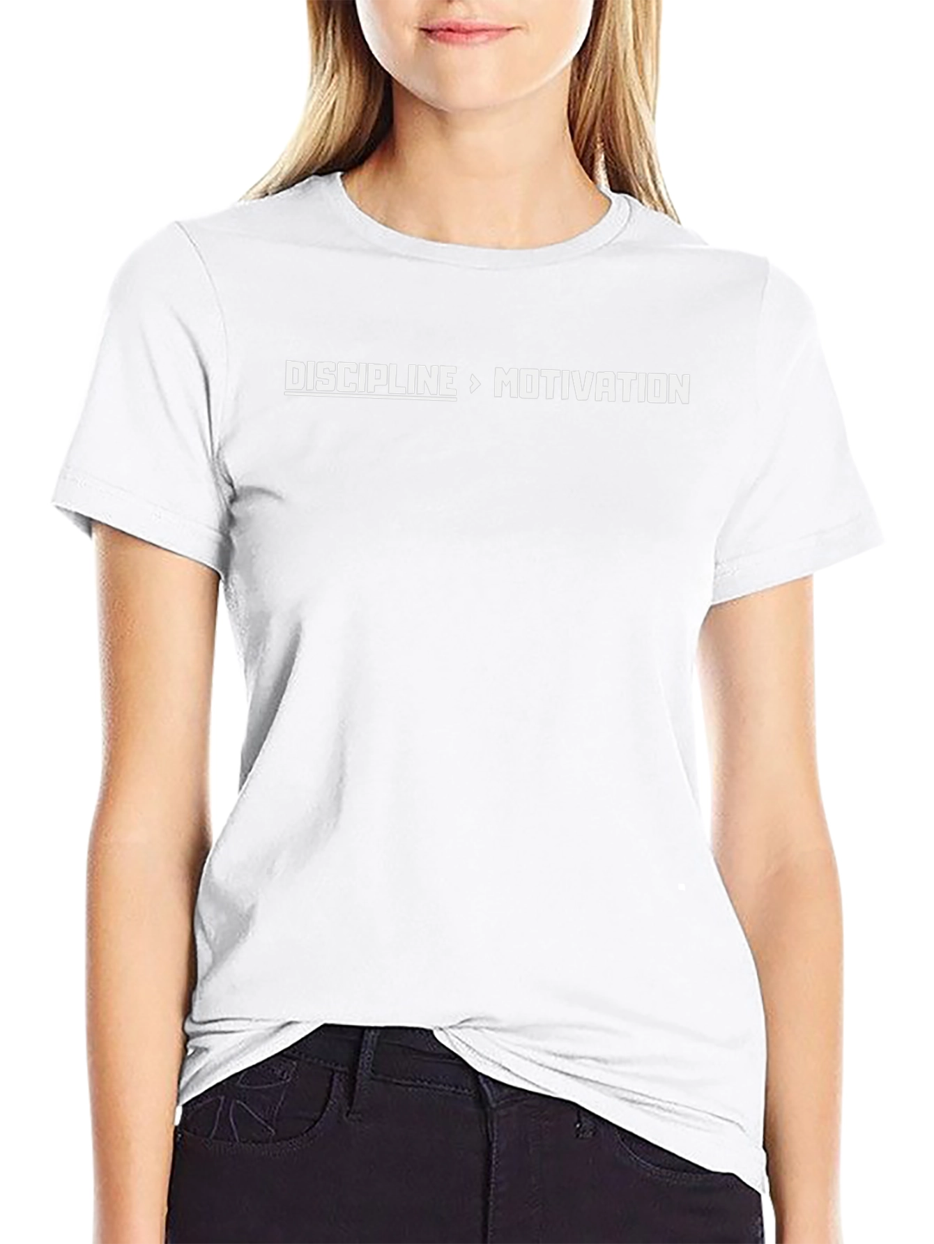 Discipline Over Motivation Graphic Tee - Black