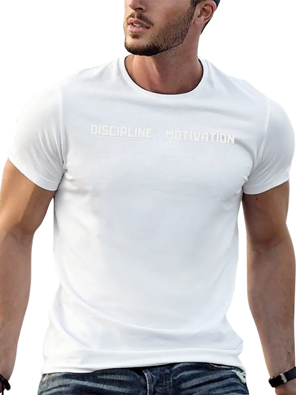 Discipline Over Motivation Graphic Tee - Black