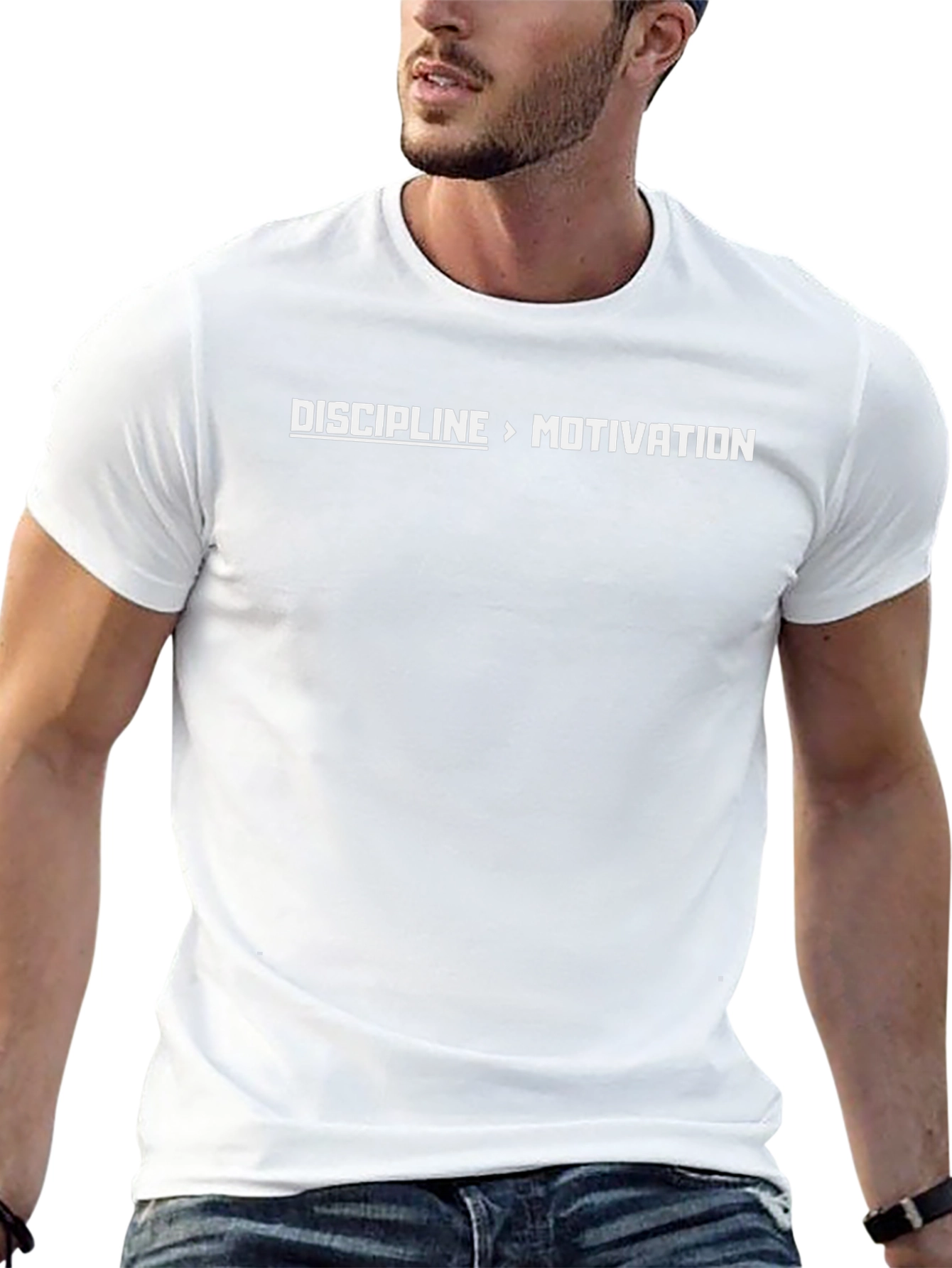 Discipline Over Motivation Graphic Tee - Black