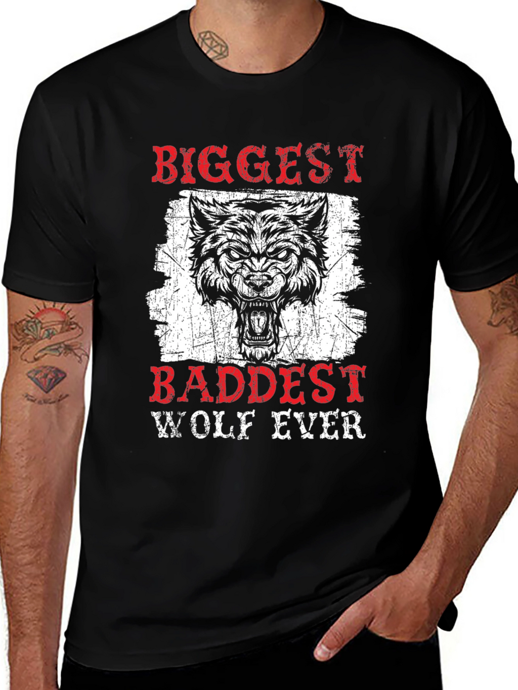 Biggest Baddest Wolf Ever Graphic Tee