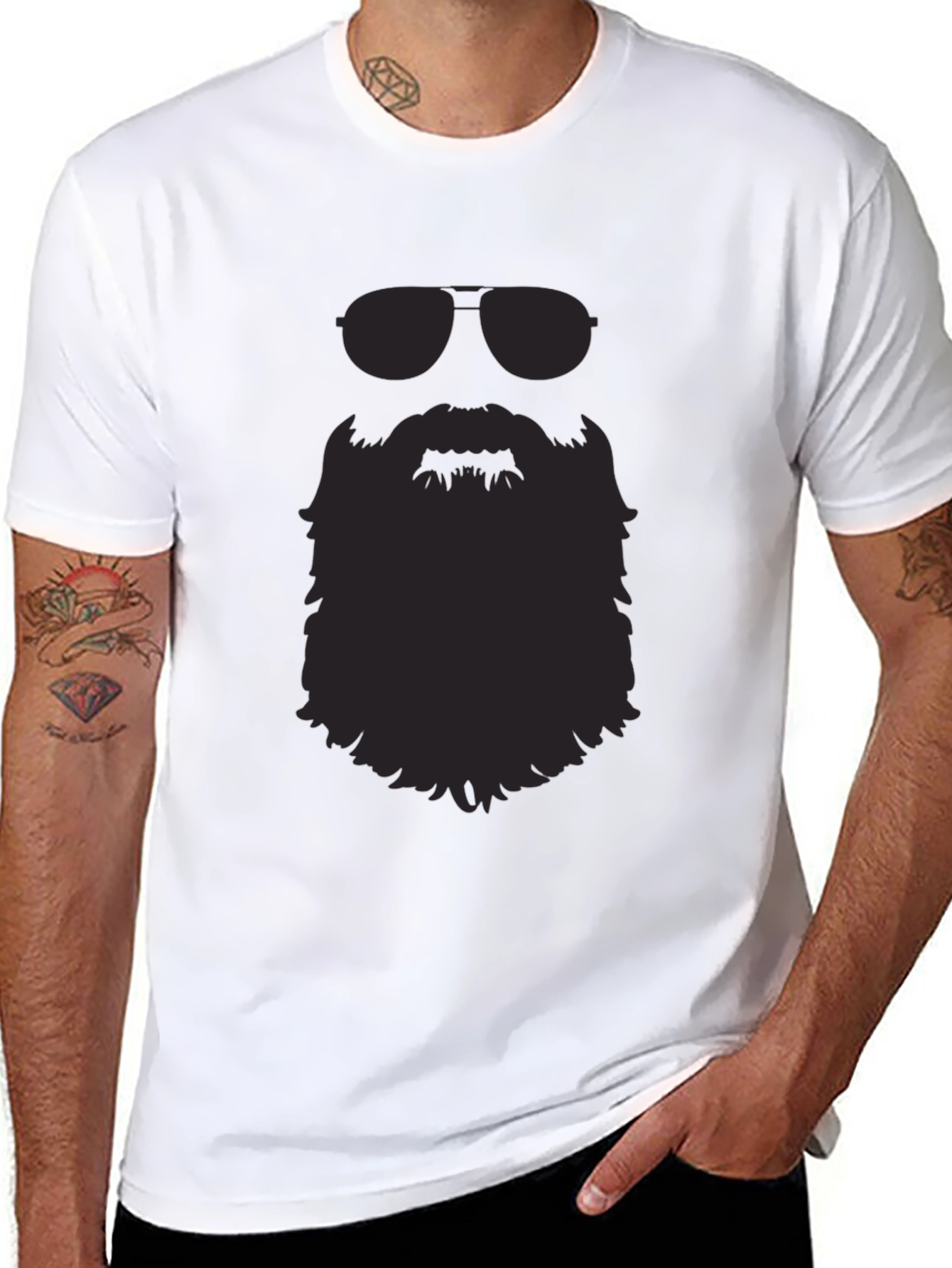 Cool Beard Graphic Tee - Mens Black T-Shirt