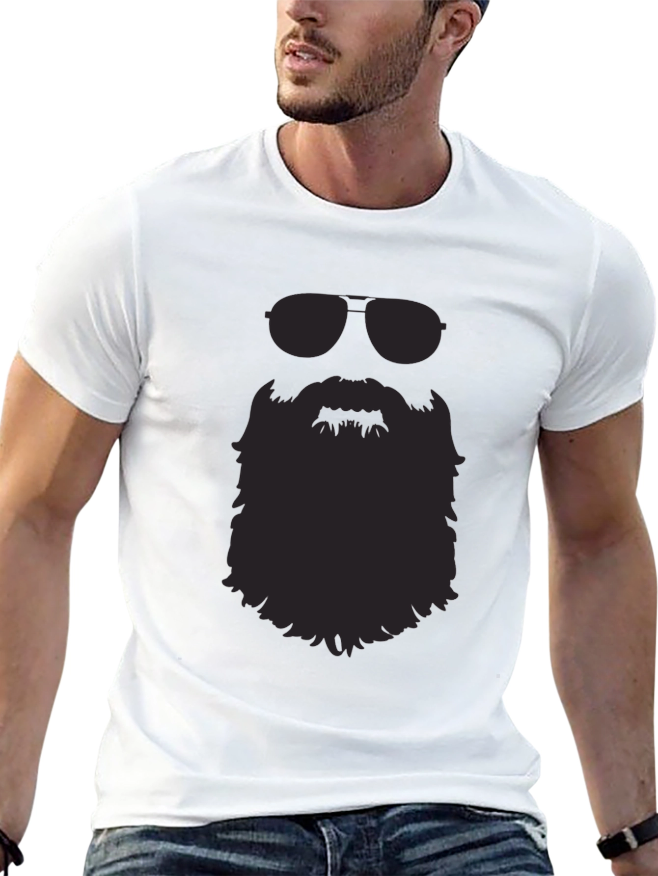 Cool Beard Graphic Tee - Mens Black T-Shirt