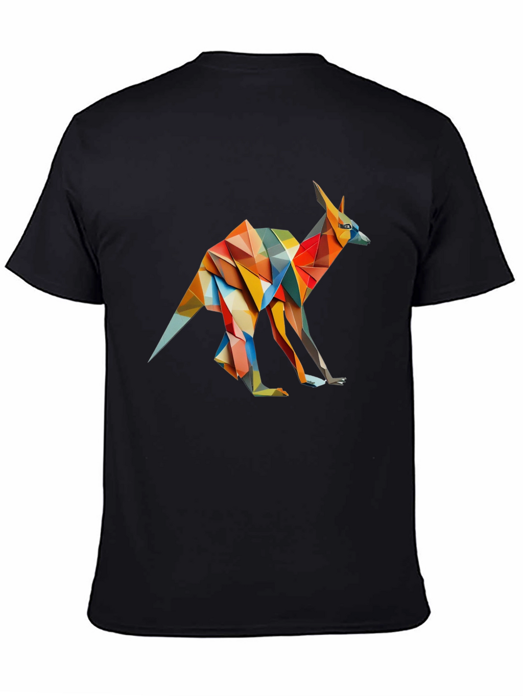 Abstract Kangaroo Graphic Tee - Black