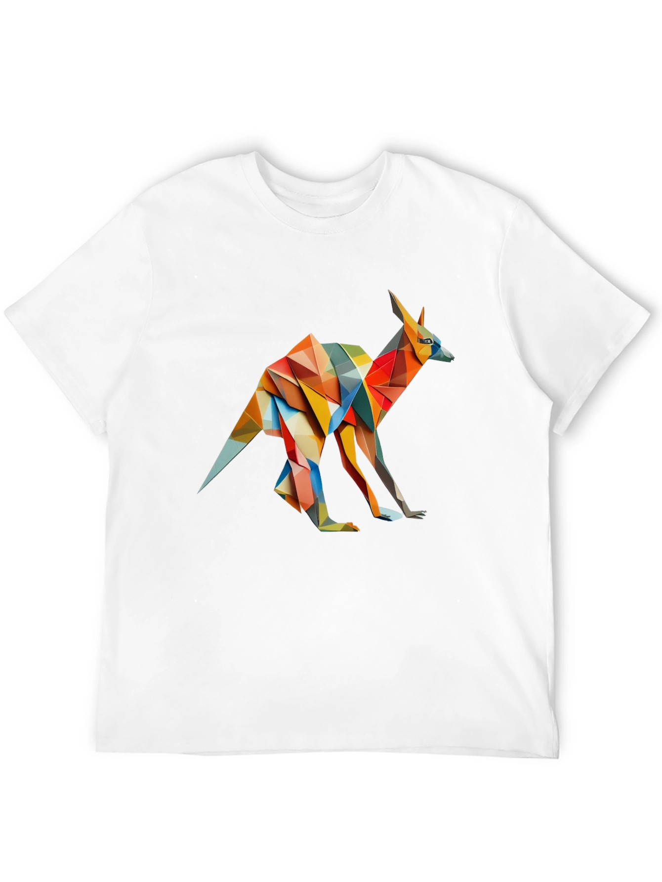 Abstract Kangaroo Graphic Tee - Black
