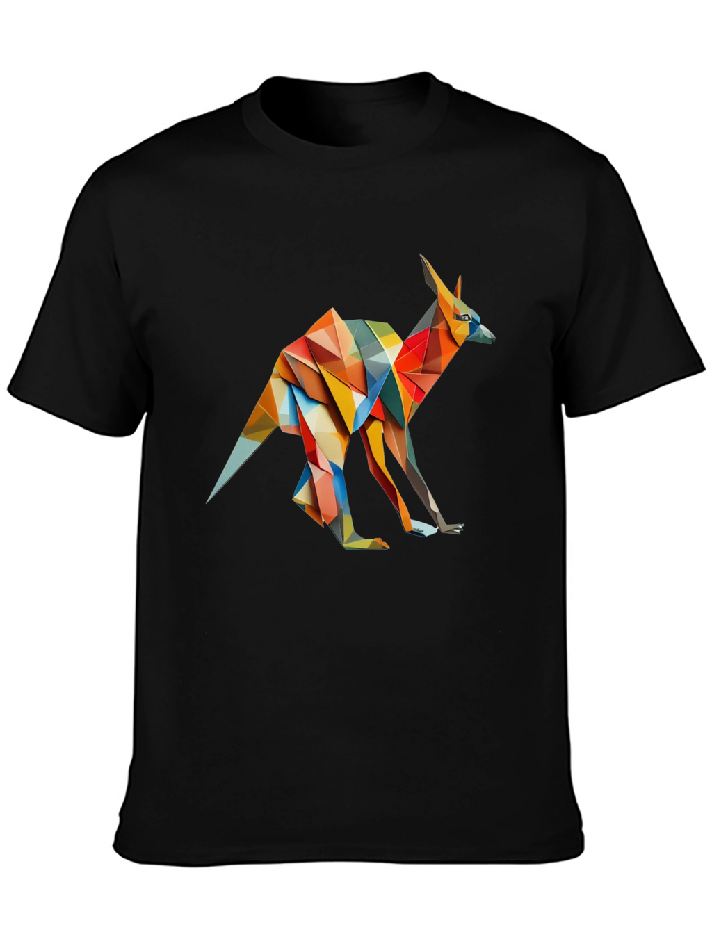 Abstract Kangaroo Graphic Tee - Black
