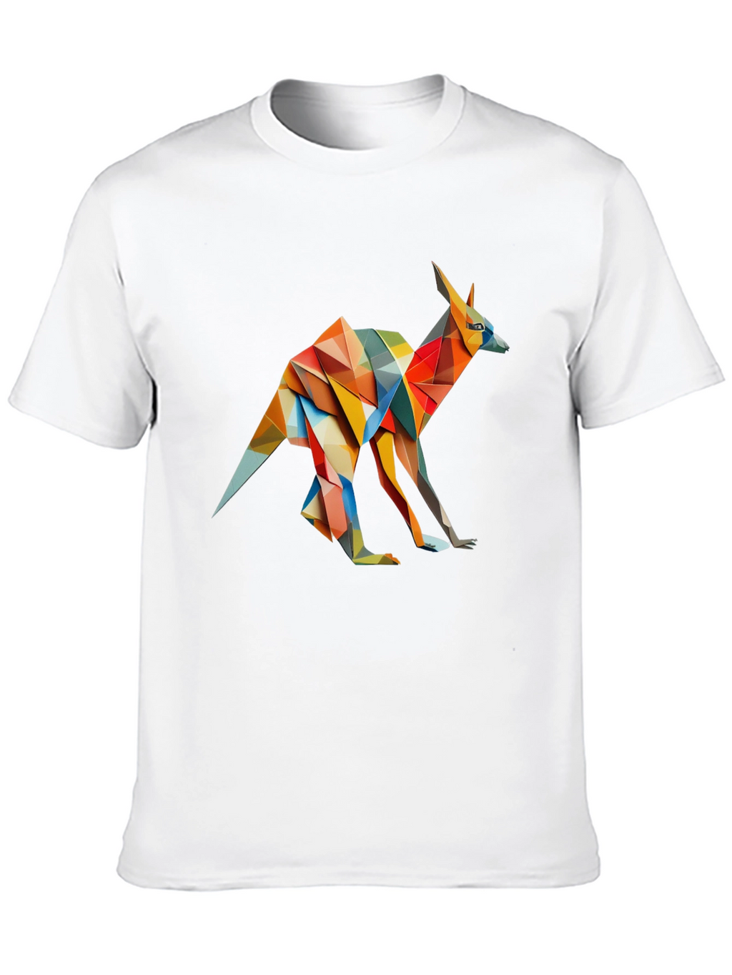 Abstract Kangaroo Graphic Tee - Black