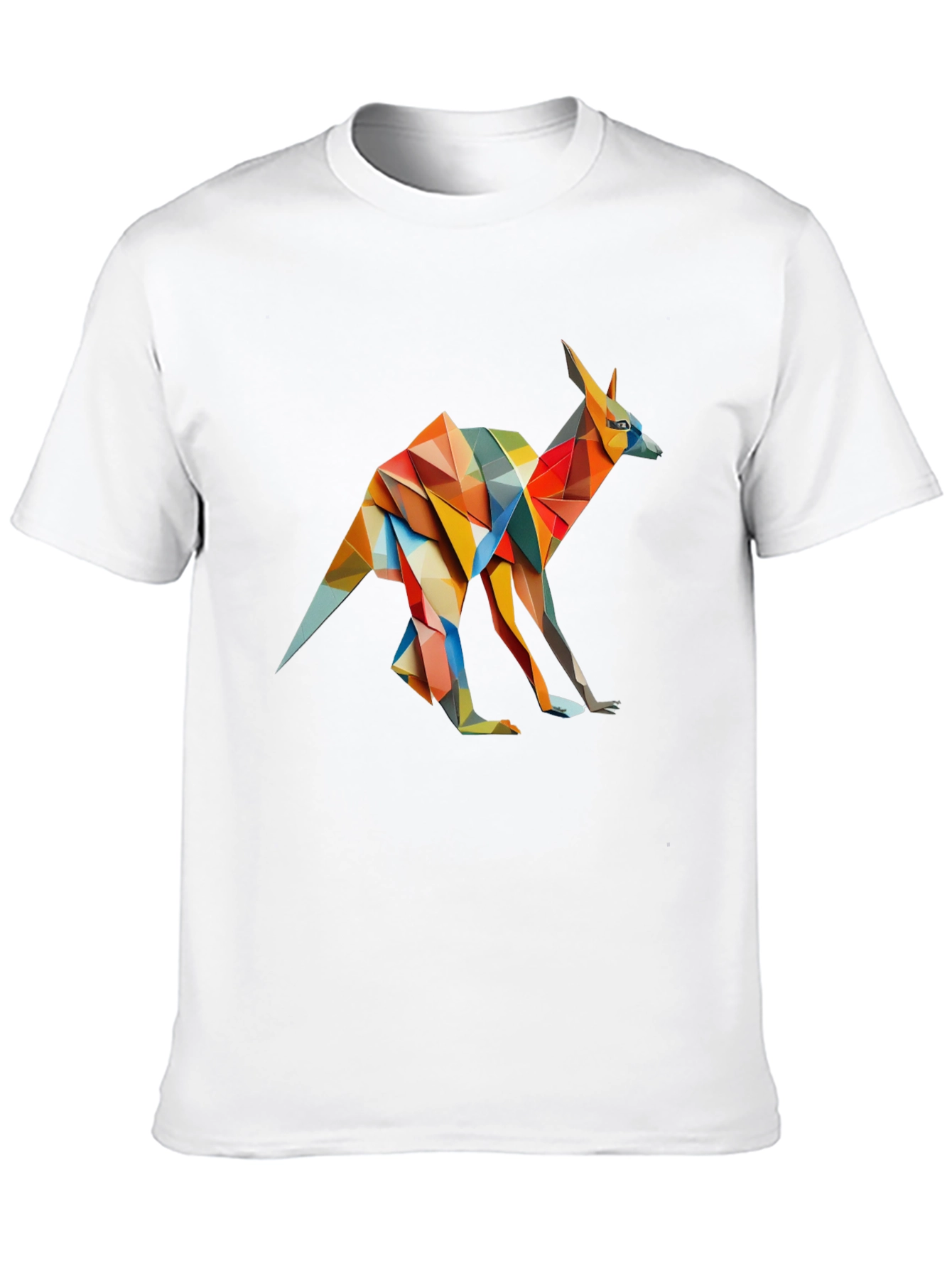 Abstract Kangaroo Graphic Tee - Black