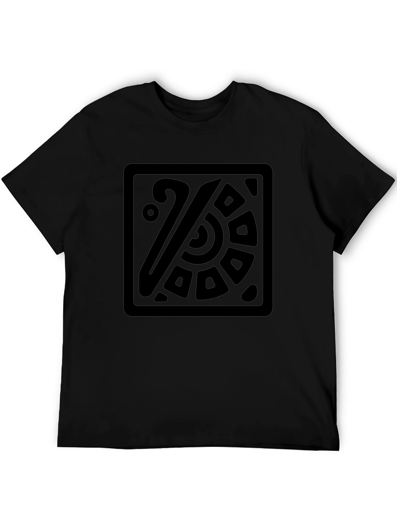Aztec Square Graphic Black T-Shirt