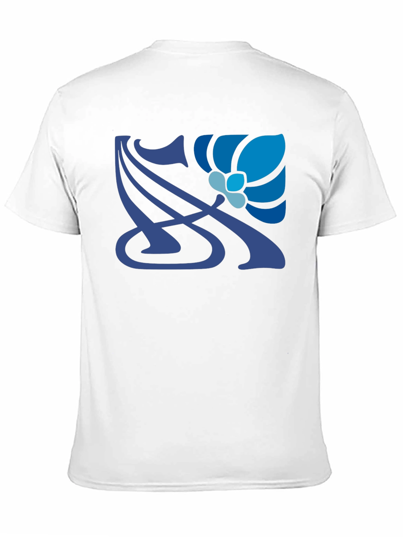 Art Nouveau Floral T-Shirt - Stylish Blue Design