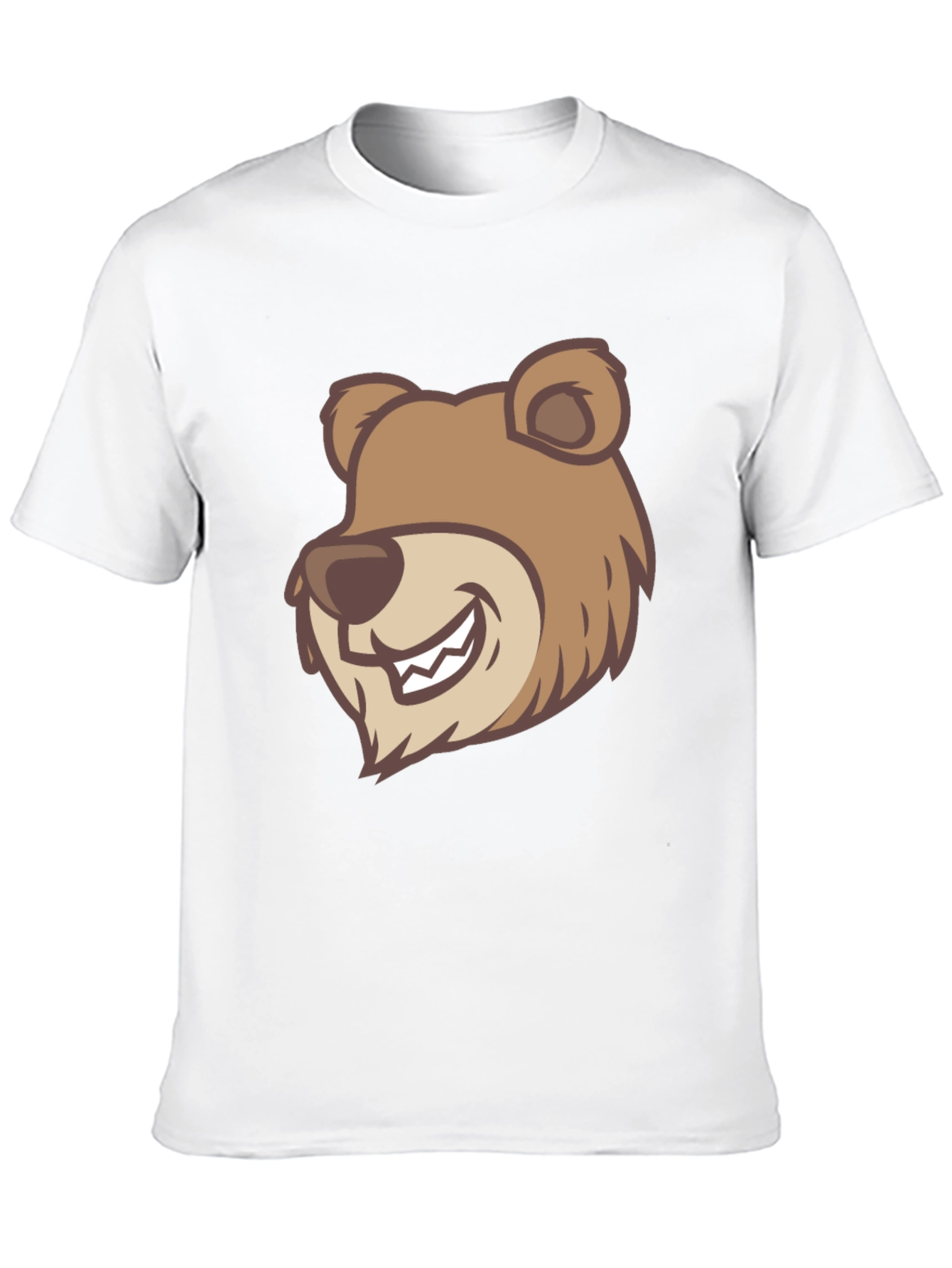 Cartoon Bear Graphic T-Shirt - Black