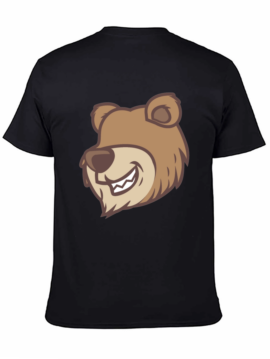 Cartoon Bear Graphic T-Shirt - Black
