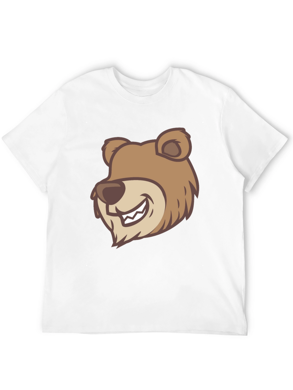 Cartoon Bear Graphic T-Shirt - Black