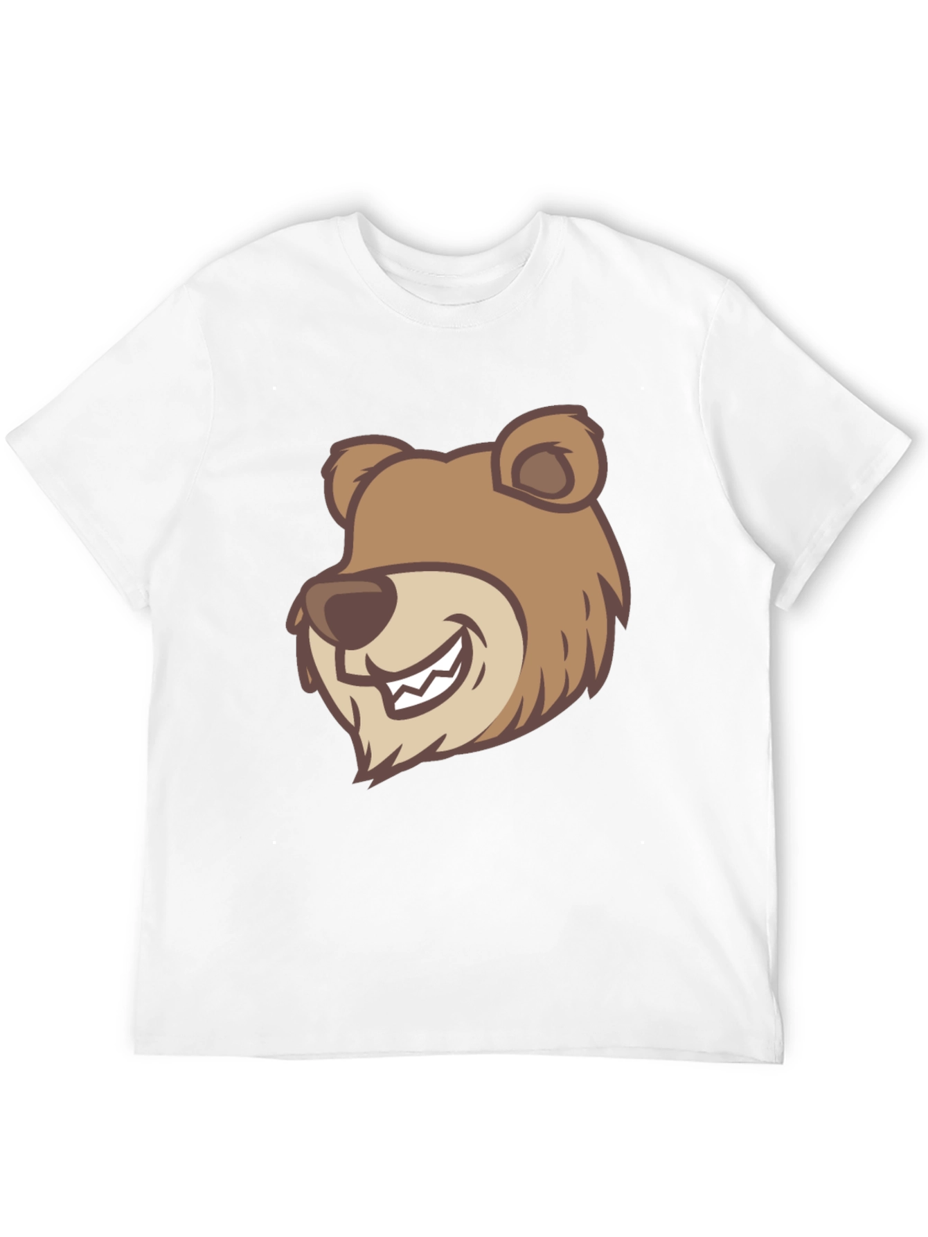 Cartoon Bear Graphic T-Shirt - Black