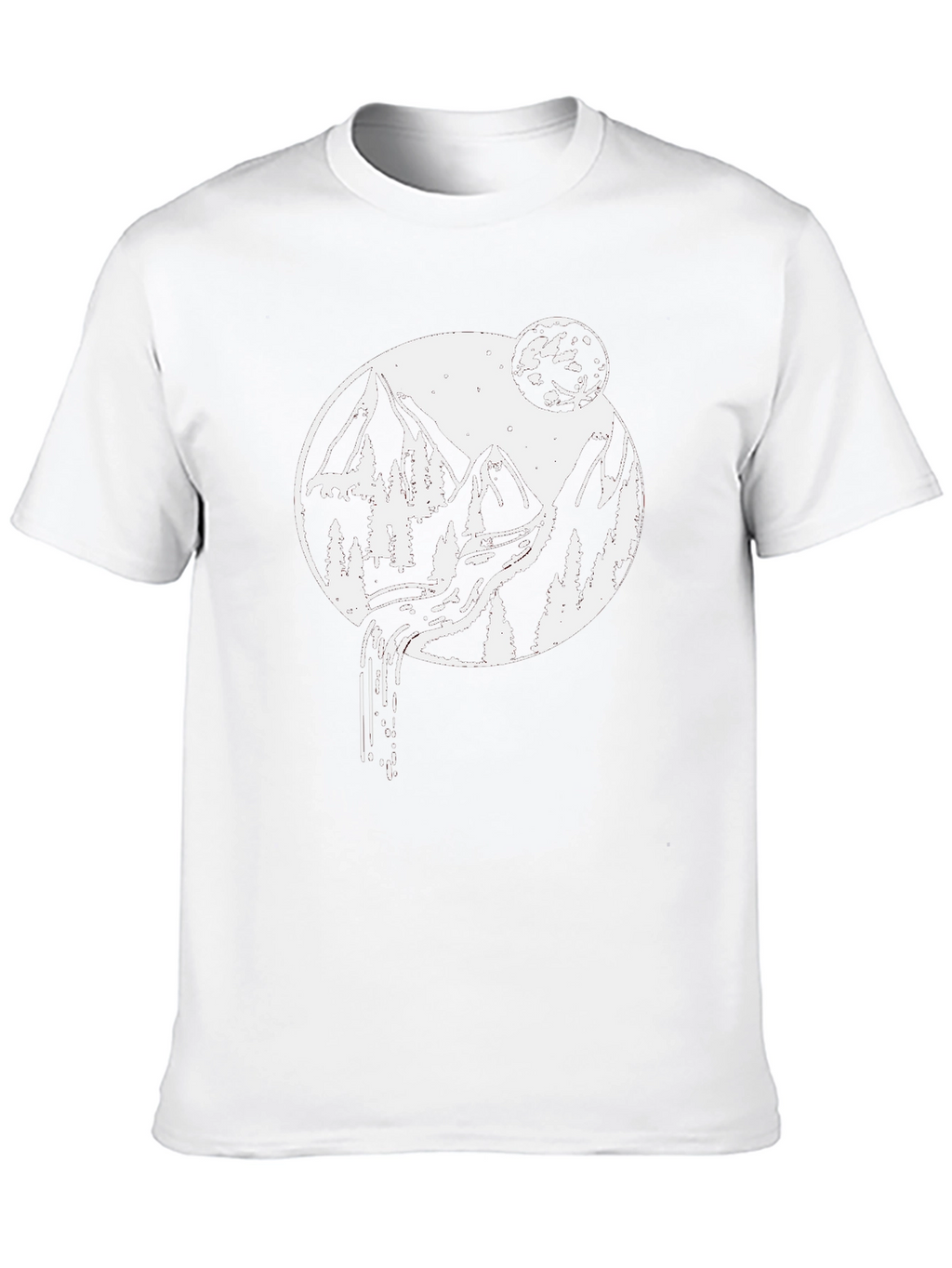 Nature Scene Graphic Tee - Mountain Moon