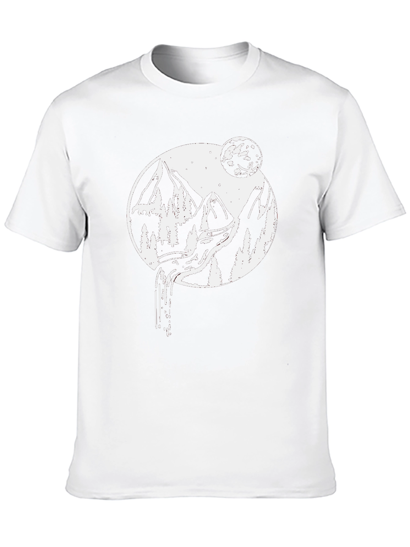 Nature Scene Graphic Tee - Mountain Moon