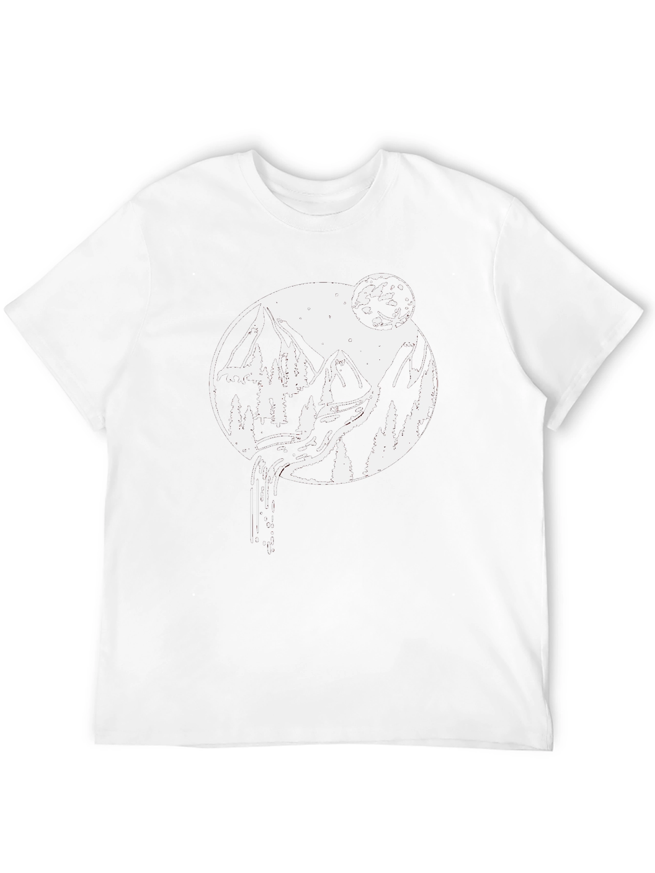 Nature Scene Graphic Tee - Mountain Moon
