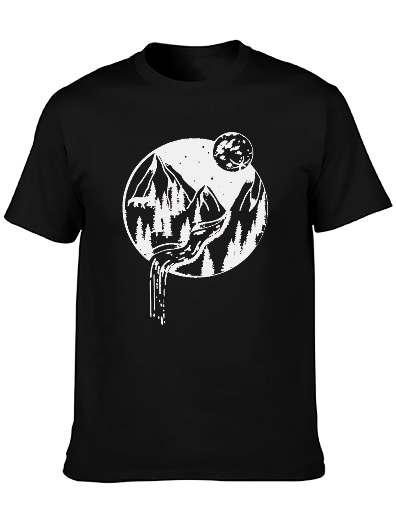 Nature Scene Graphic Tee - Mountain Moon