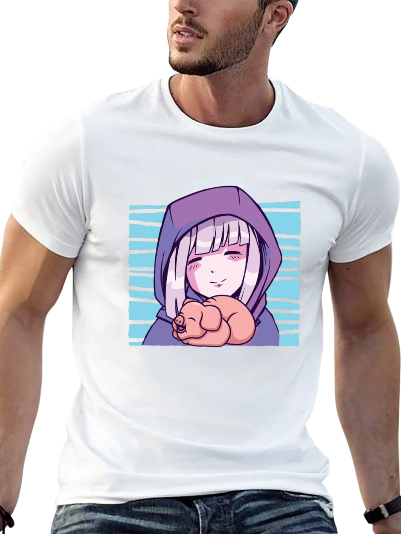 Anime Girl Piglet Graphic T-Shirt