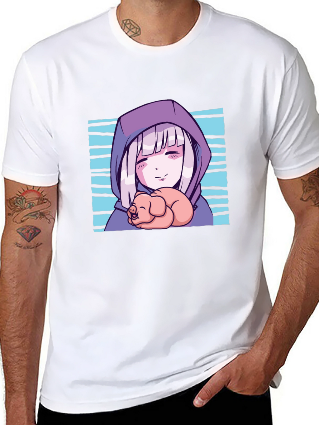 Anime Girl Piglet Graphic T-Shirt