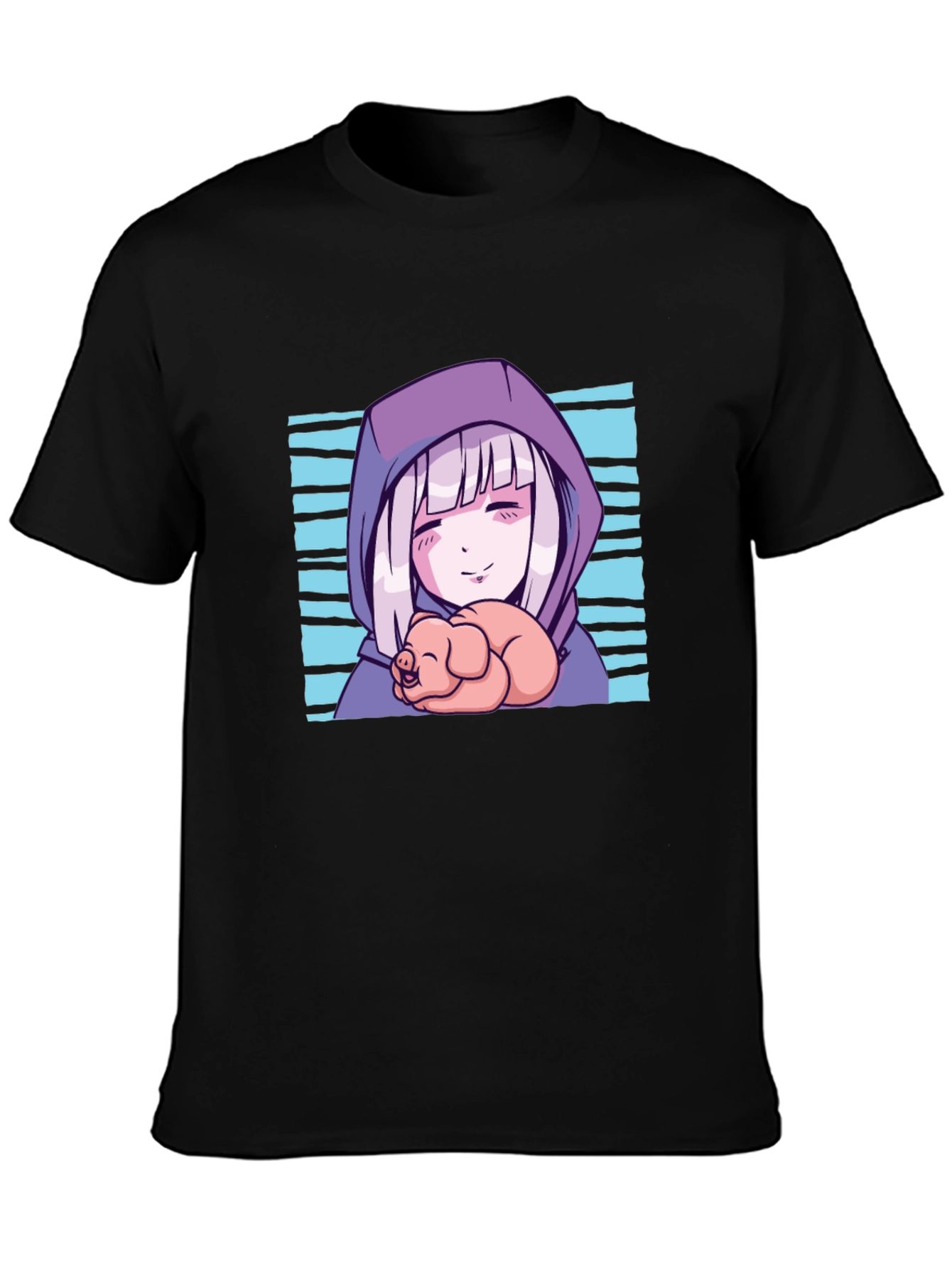 Anime Girl Piglet Graphic T-Shirt