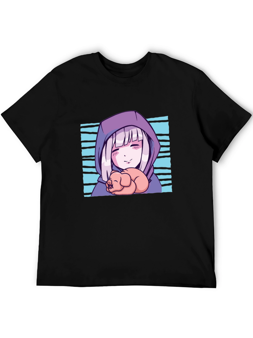 Anime Girl Piglet Graphic T-Shirt