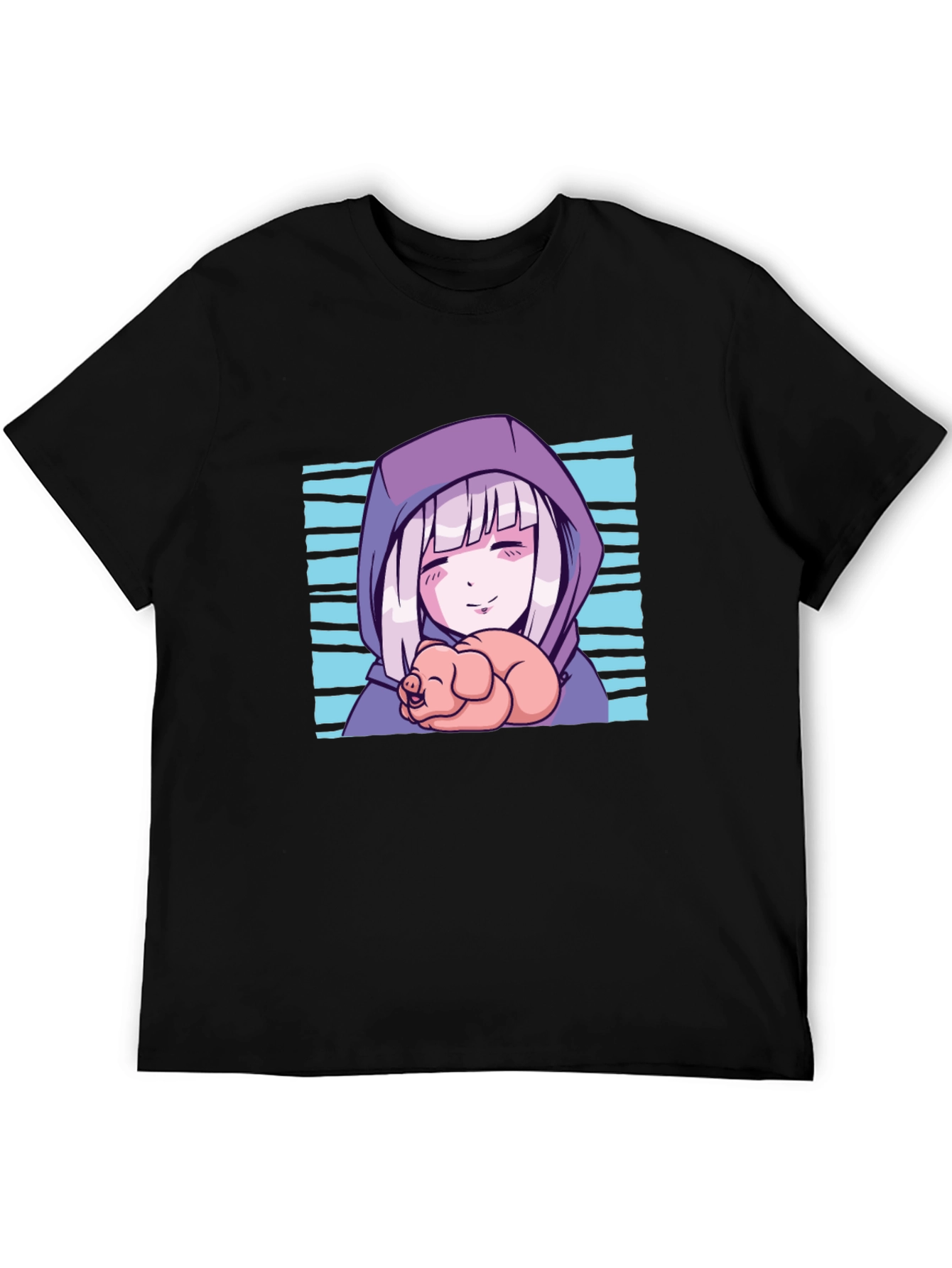 Anime Girl Piglet Graphic T-Shirt