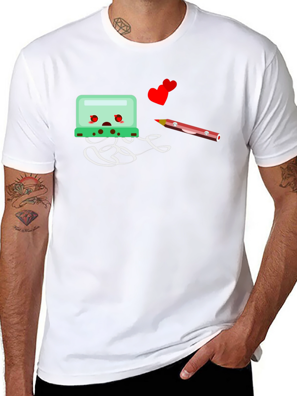 Cartoon-Themed Black Graphic Tee