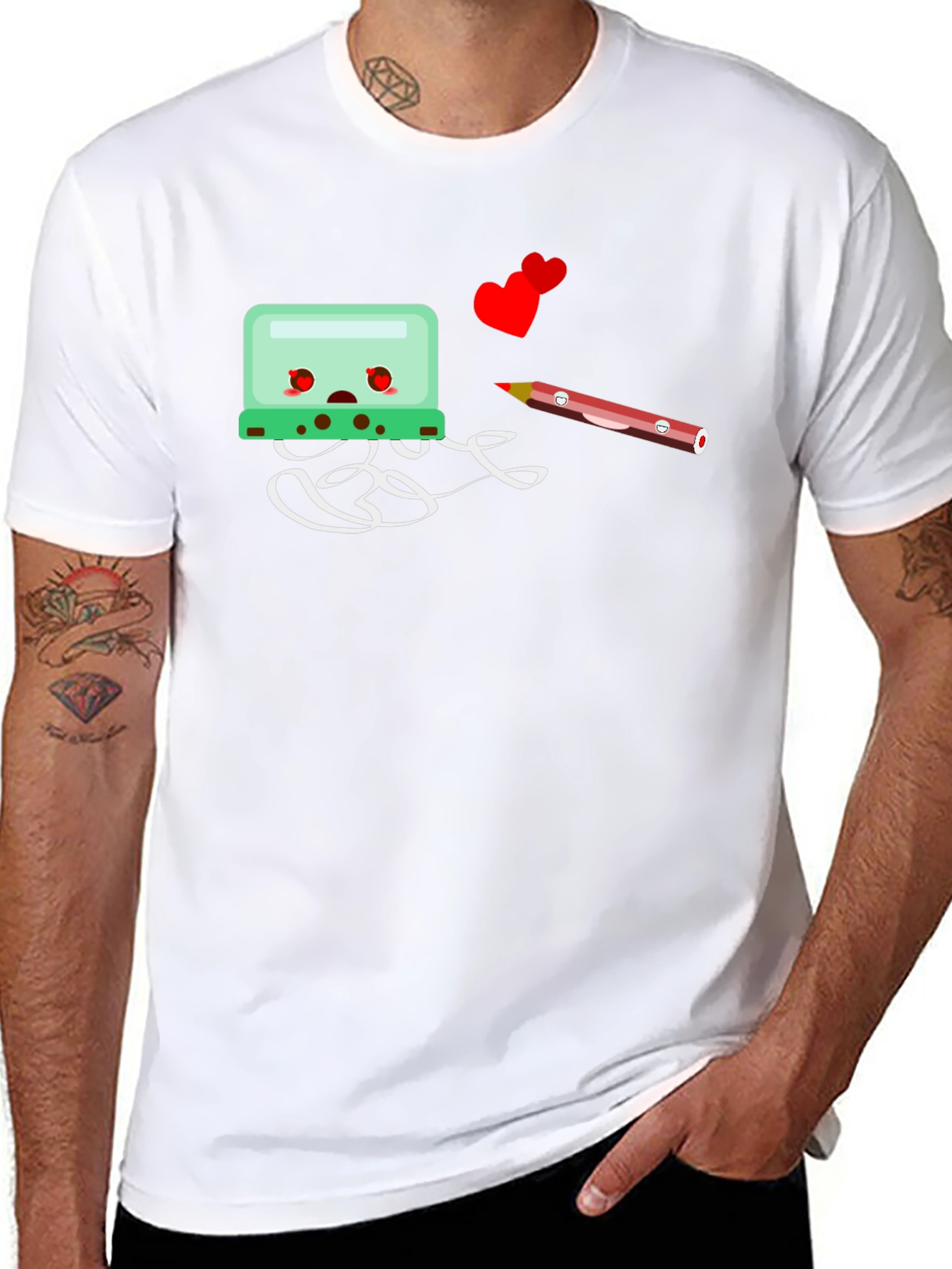 Cartoon-Themed Black Graphic Tee